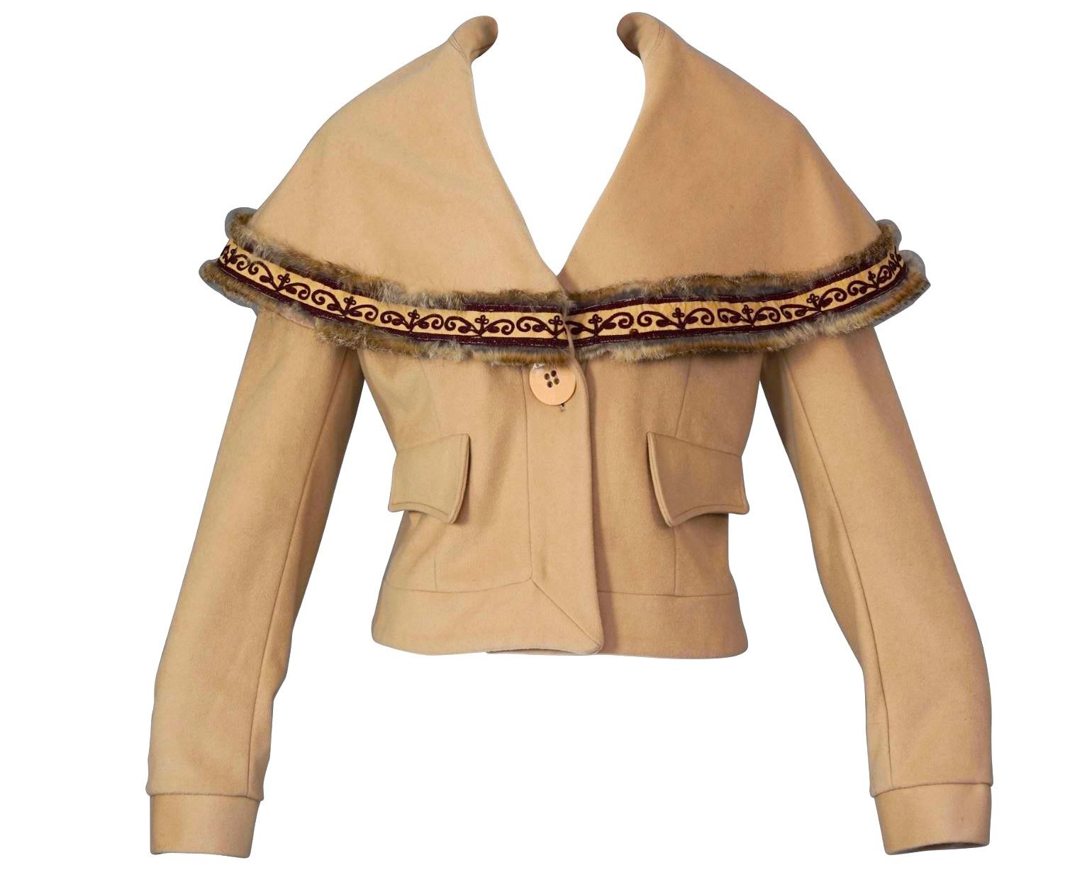 Jean Paul Gaultier Jean Paul Gaultier Vintage Wool Jacket Faux Fur Trim Size M / US 6-8 / IT 42-44 - 1 Thumbnail