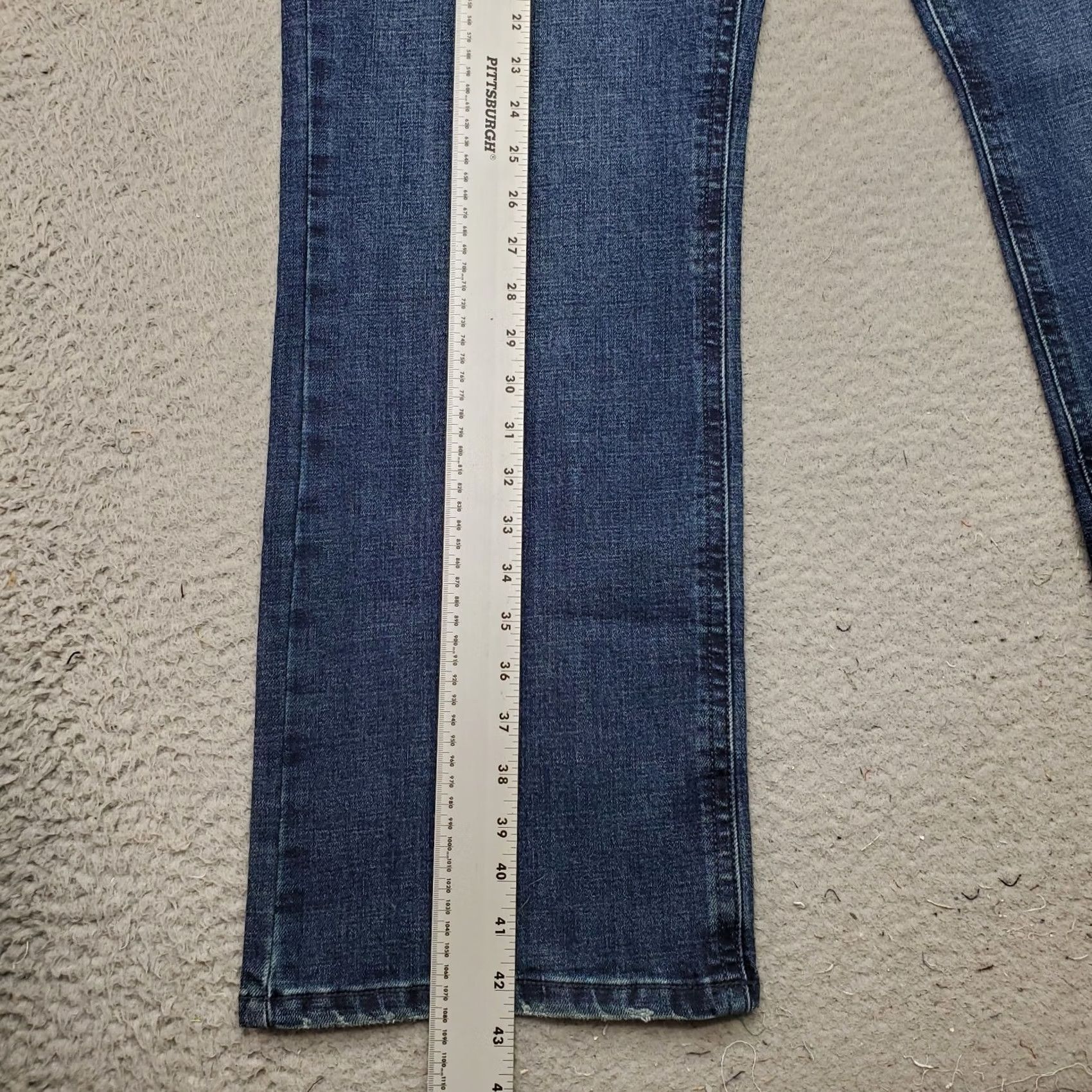Denime Axel Slim Bootcut Jeans Mens 38x32 Blue Denim Stretch Dark Wash Stitch Size US 38 / EU 54 - 3 Thumbnail