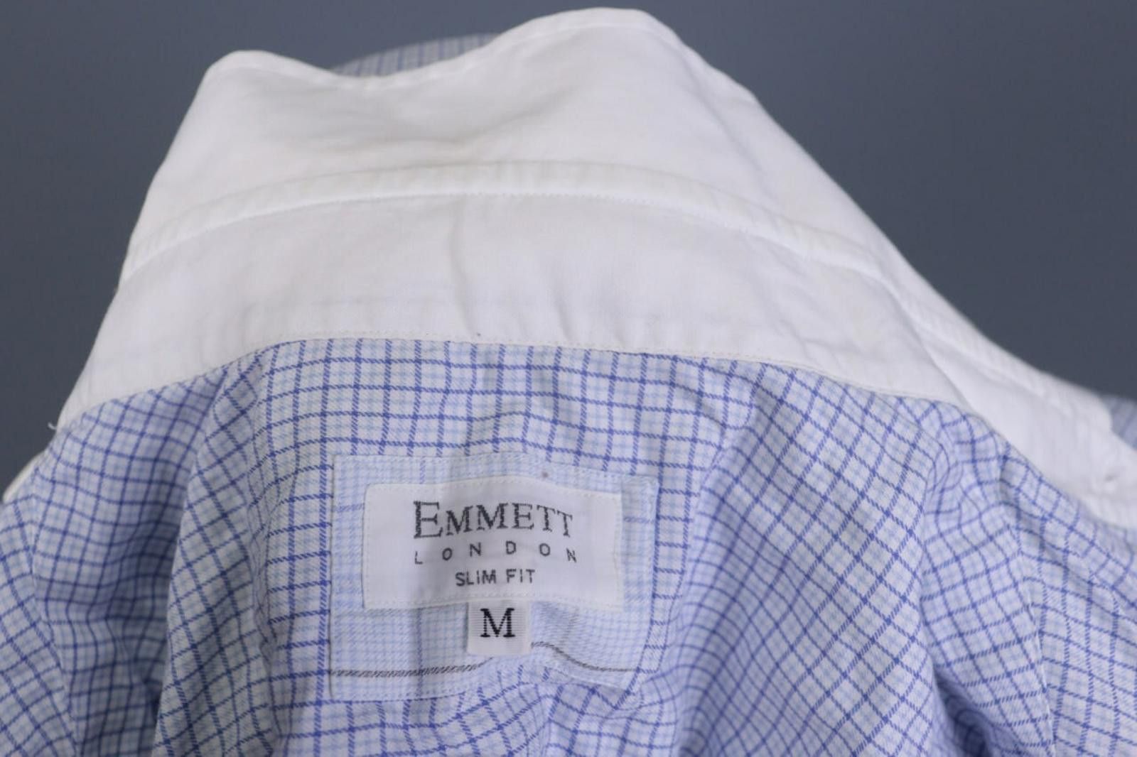 Emmett Emmett London Slim Fit Blue Check Printed Shirt Size M Size US M / EU 48-50 / 2 - 12 Thumbnail