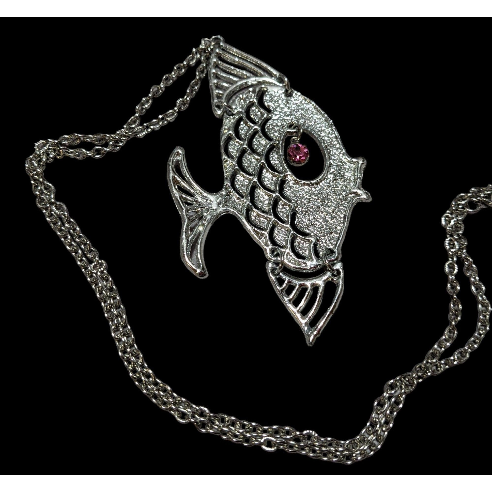 Other Vintage Silver Articulated Fish Necklace Size ONE SIZE - 4 Thumbnail