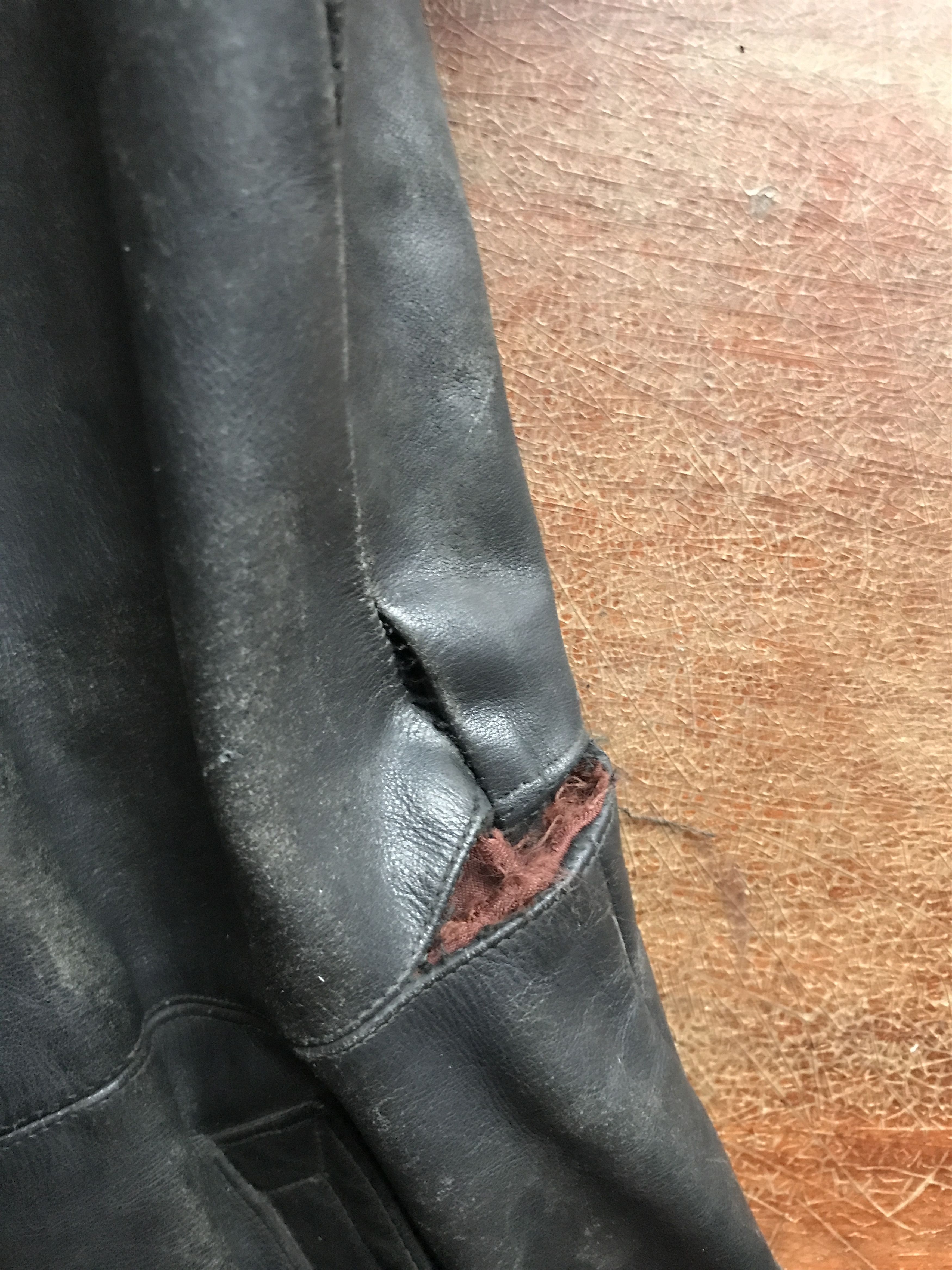 Vintage 40s German Motorcycle Horsehide Leather Jacket / Coat Size US L / EU 52-54 / 3 - 25 Thumbnail