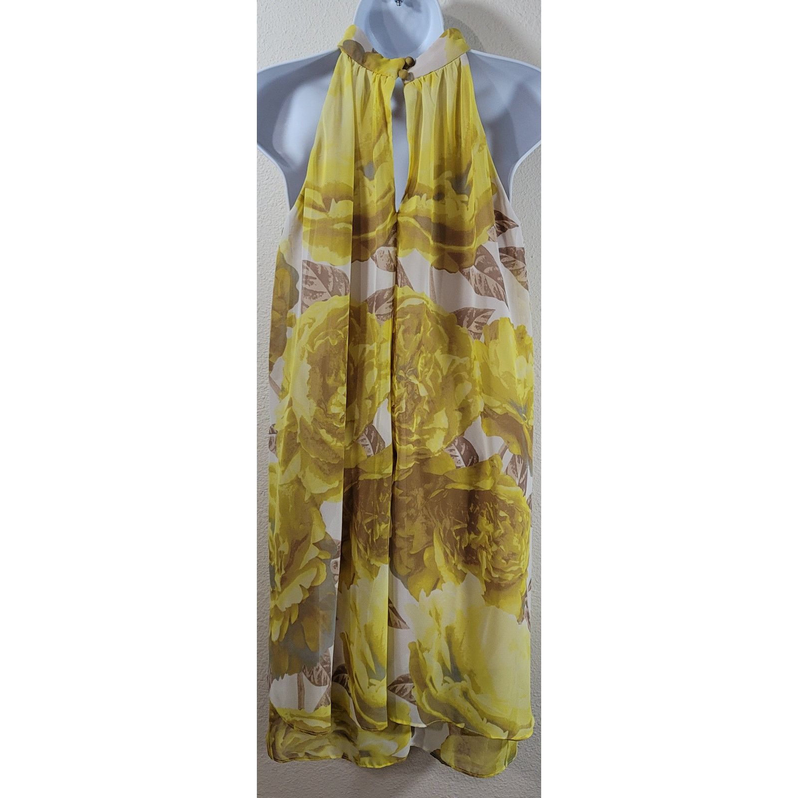 Other Eliza J Yellow Floral Layered Ruffles Halter A Line Dress 4 Size S / US 4 / IT 40 - 2 Thumbnail