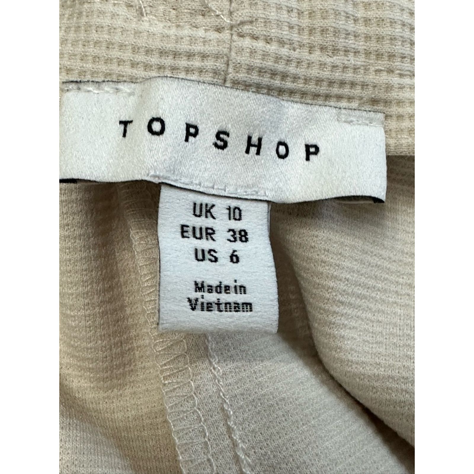 Topshop Topshop Dress Pants Ivory Waffle Knit Pull On 6 New Size 33" - 7 Thumbnail