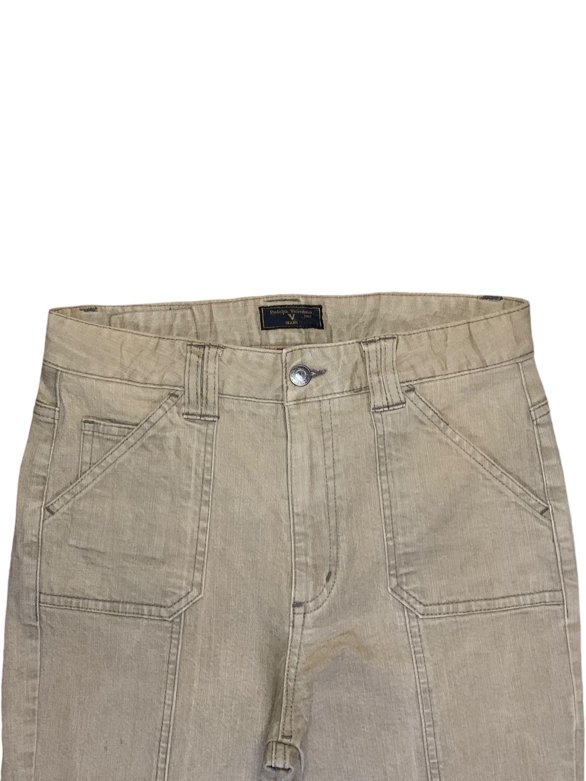 Valentino Vintage Rudolph Valentino Fatigue Baker Pants Flare Jeans Size US 29 - 4 Thumbnail