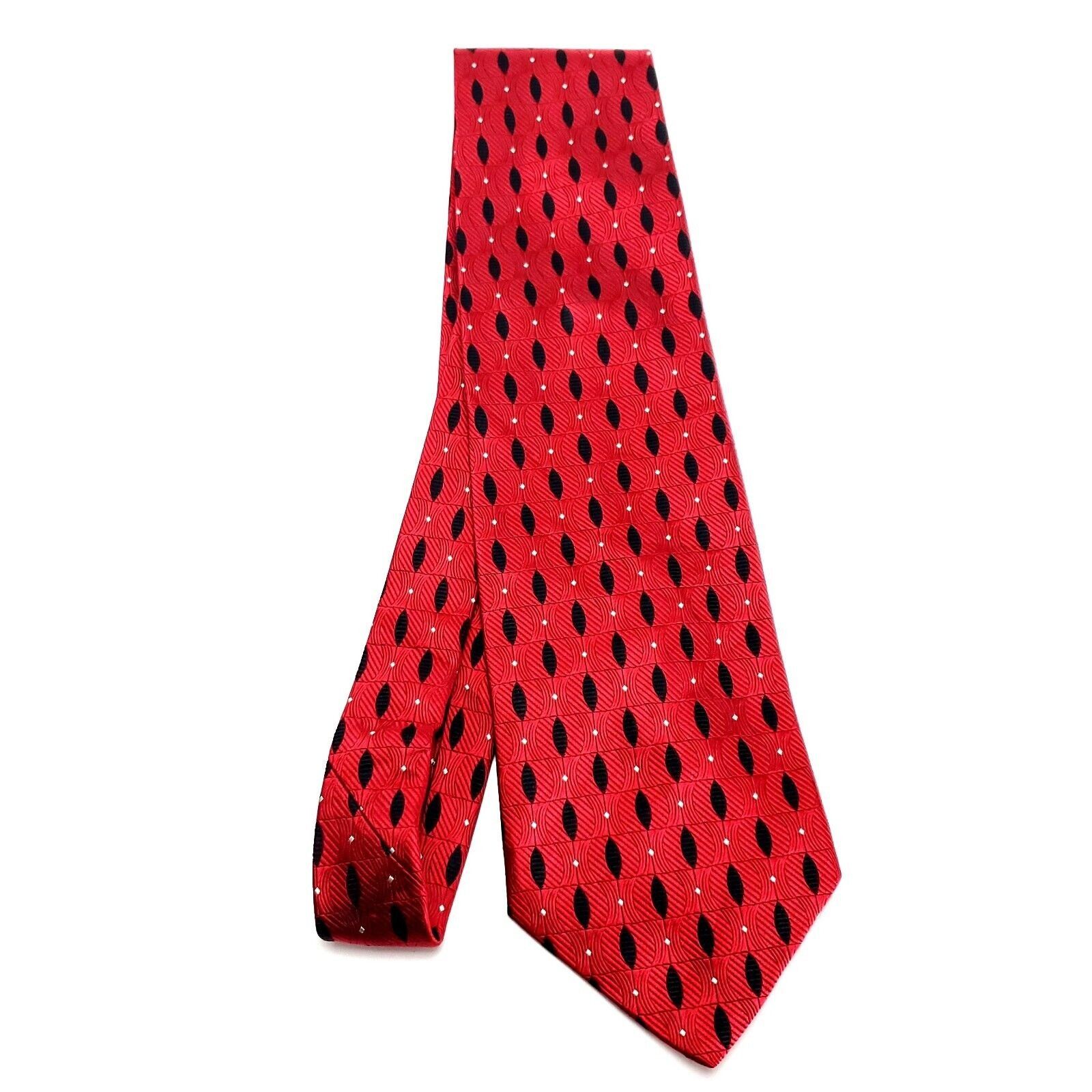 Jos. A. Bank Jos A Bank Red Silk Tie Woven Wide Geometric Size ONE SIZE - 6 Thumbnail