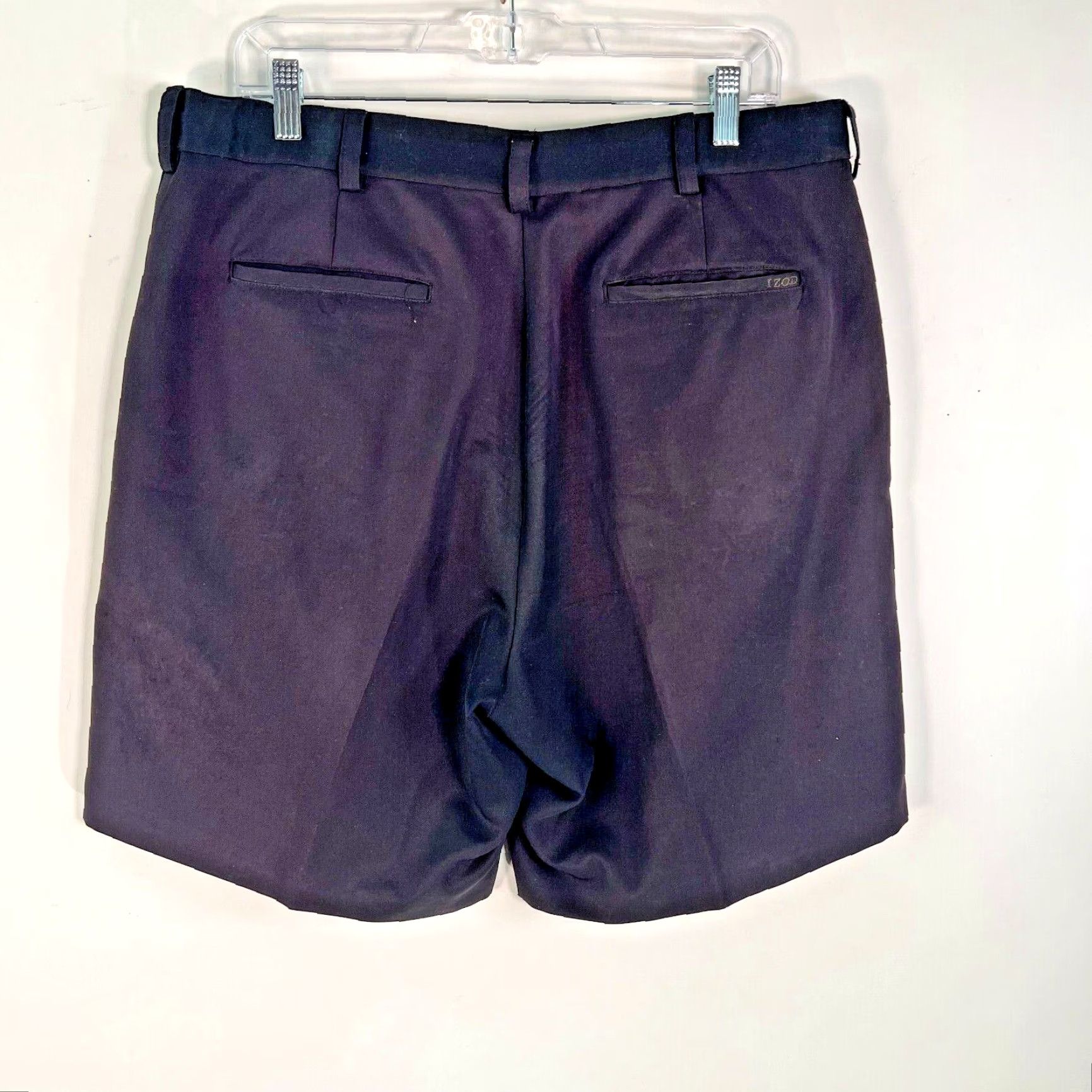 Izod Izod X.F.G. Chino Golf Shorts 36 Mid Rise Pleated Front Classic Blue Mens Size US 36 / EU 52 - 2 Thumbnail