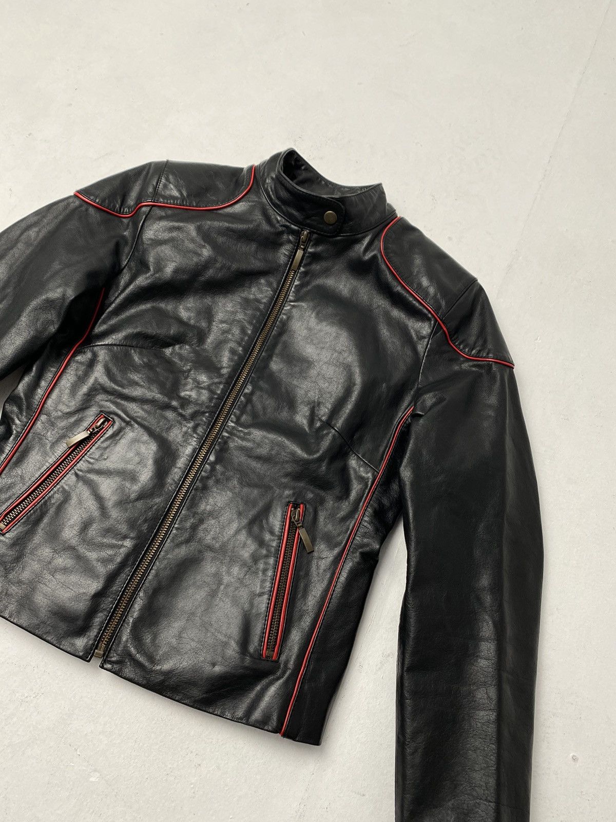 Other Vintage leather jacket SOFT GLASS racing style Size S / US 4 / IT 40 - 5 Thumbnail