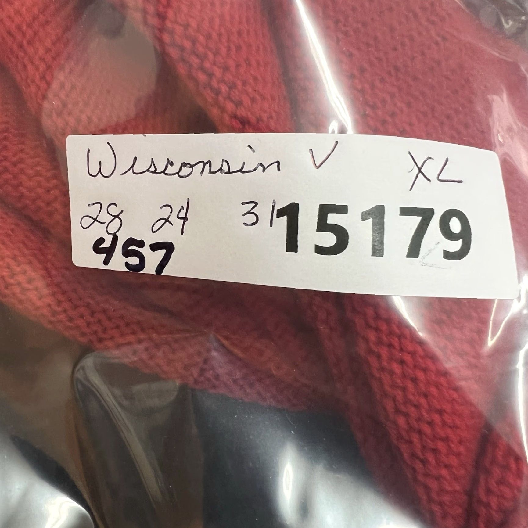 Vintage VINTAGE Dehem Wisconsin University Sweater Shirt Mens XL Red Cotton Crew Neck Knit Logo Pullover 56in Chest University Theme Mens Size US XL / EU 56 / 4 - 7 Thumbnail
