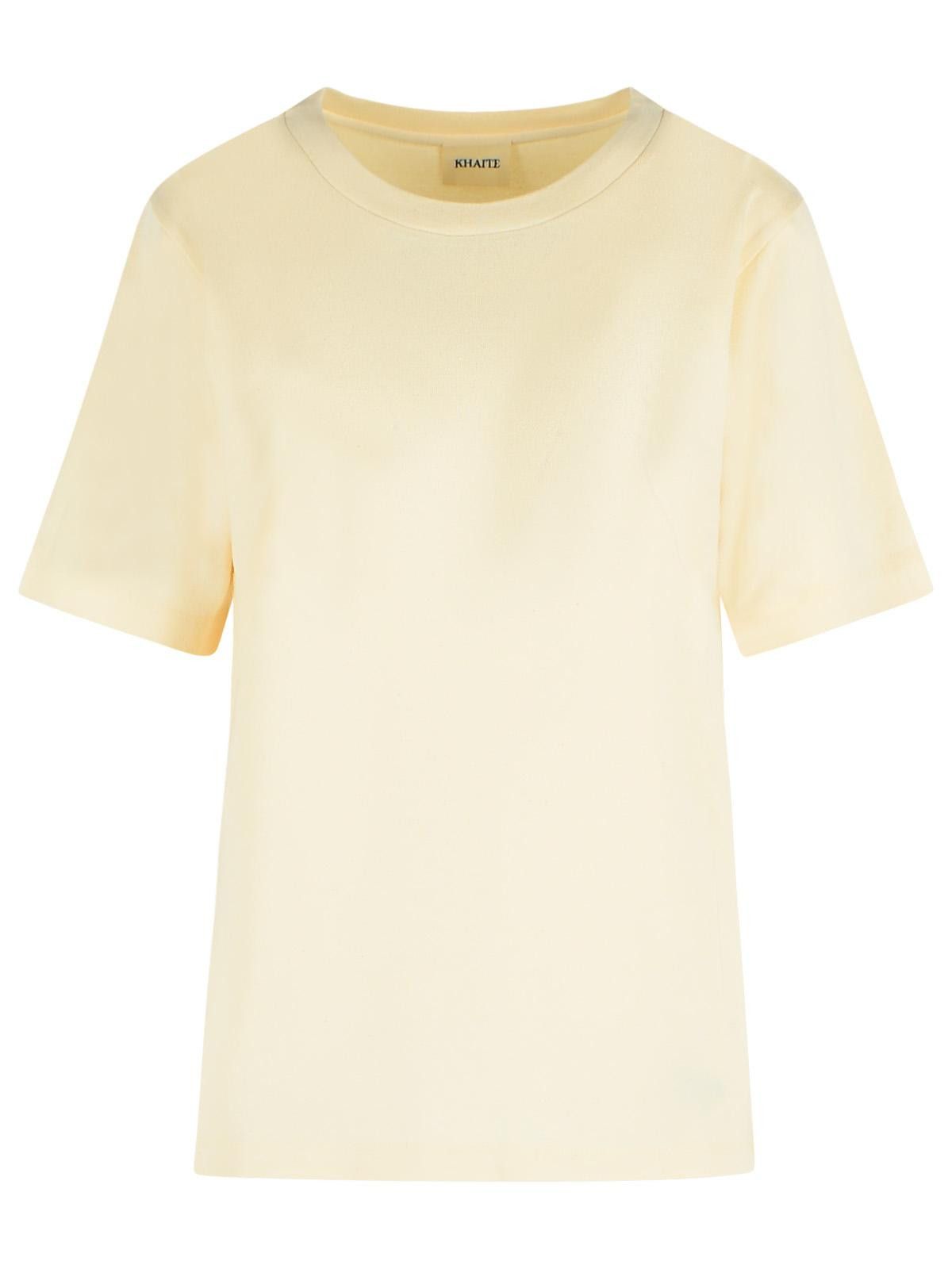KHAITE KHAITE 'Allen' Cream Silk T-Shirt Size S / US 4 / IT 40 - 1 Thumbnail