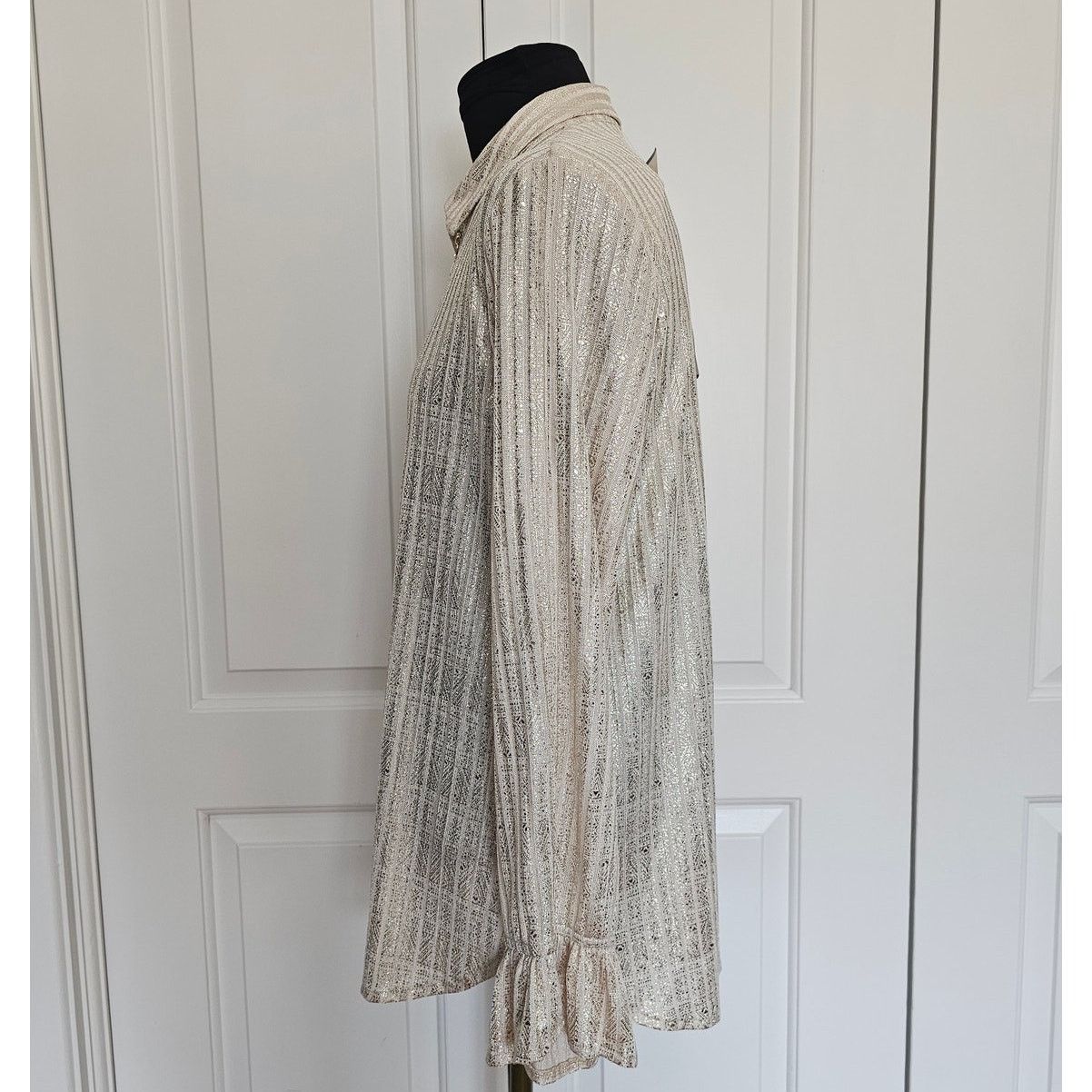 Joseph Ribkoff Joseph Ribkoff Beige/Gold Zip Shimmer Jacket Shacket Top 8 Size M / US 6-8 / IT 42-44 - 8 Thumbnail