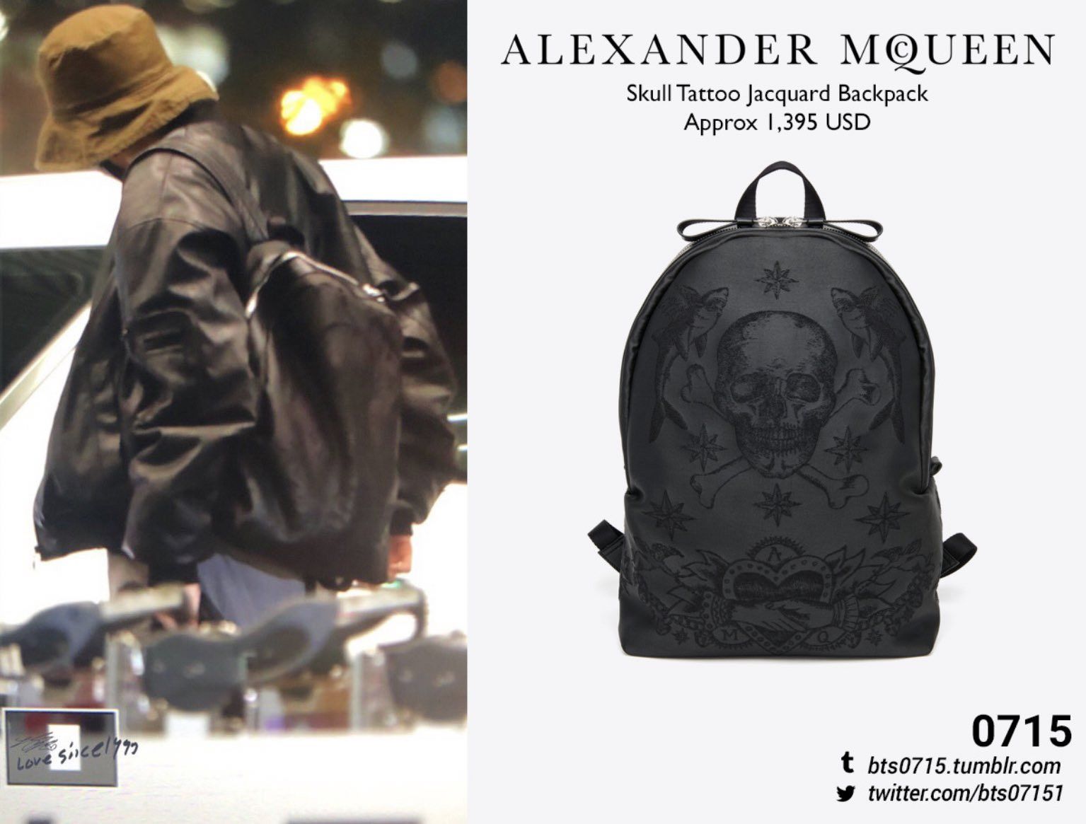 Alexander McQueen ALEXANDER MCQUEEN - LEATHER SKULL TATTOO JACQUARD BACKPACK Size ONE SIZE - 2 Thumbnail