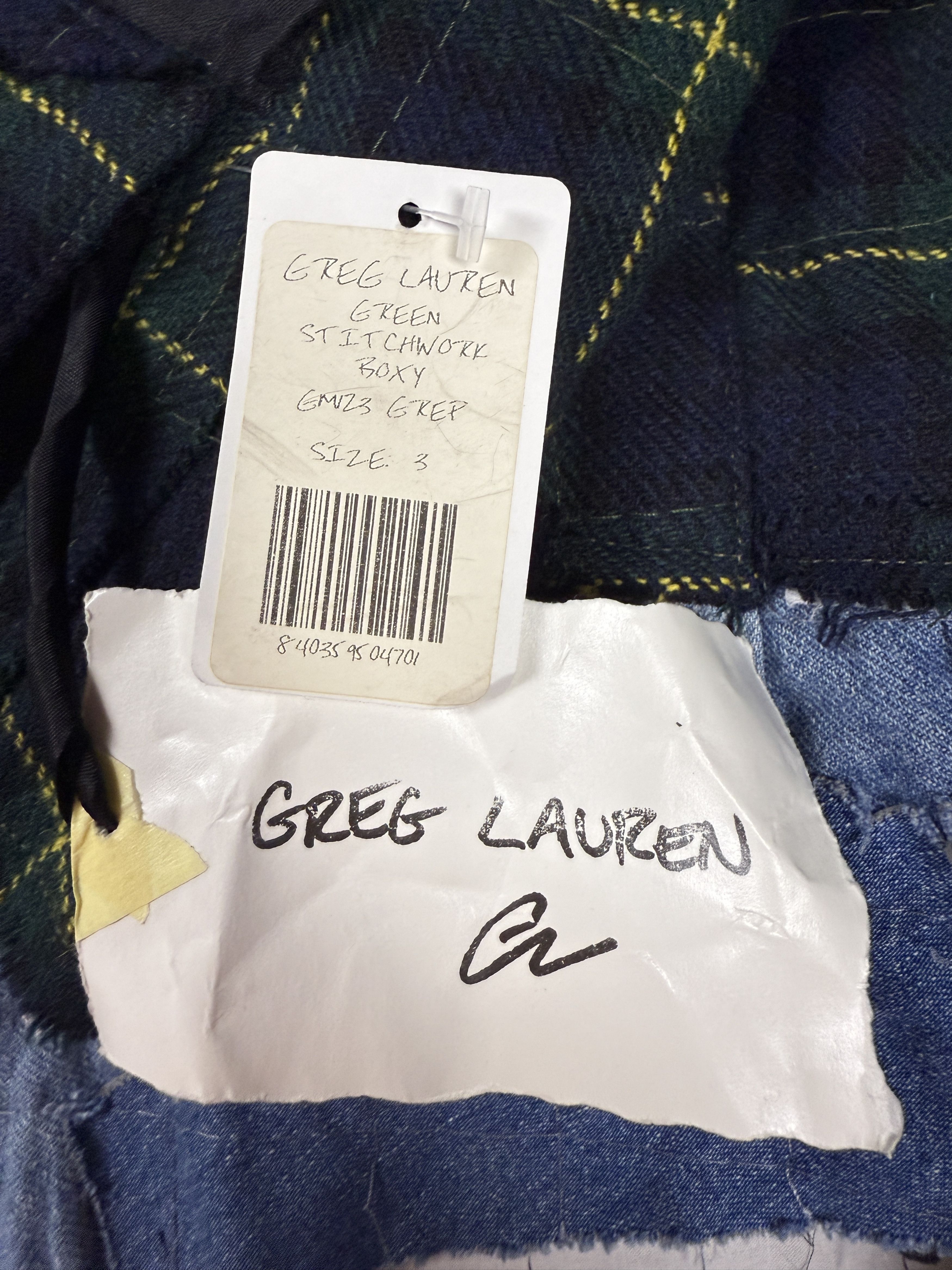 Greg Lauren $1600 Greg Lauren Green Stitchwork Boxy Jacket Size US L / EU 52-54 / 3 - 5 Thumbnail
