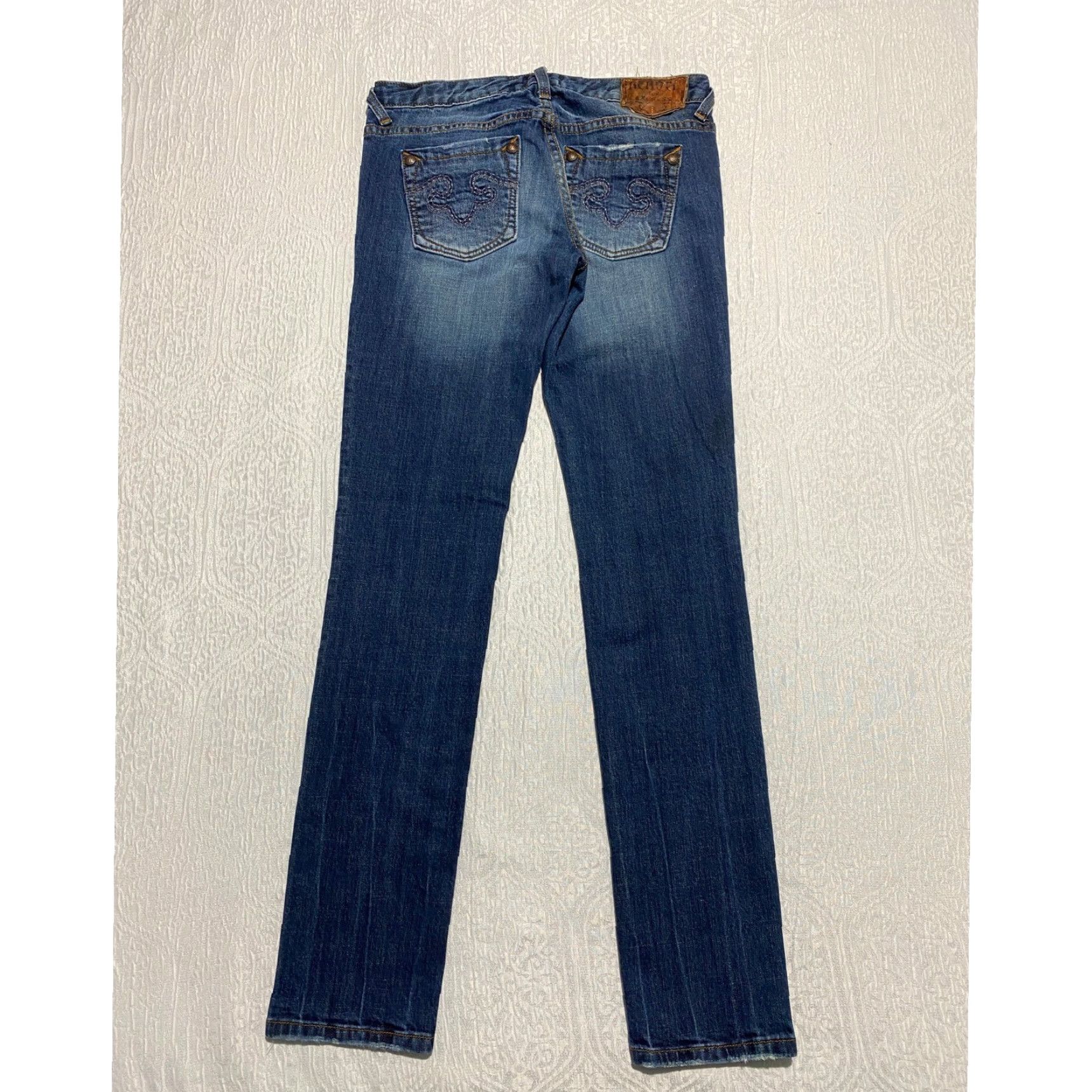 Express Express Jeans Rerock Women's Size 6 Blue Skinny Distressed Stretch Whiskers Size 28" / US 6 / IT 42 - 2 Thumbnail