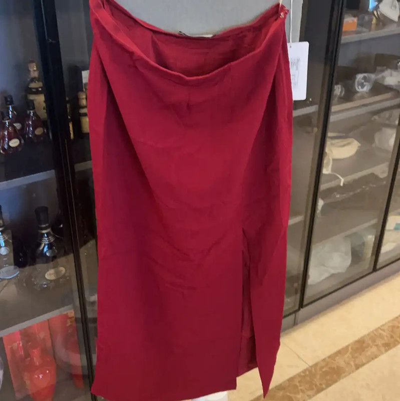 Valentino Pink Silk Midi Skirt 0089