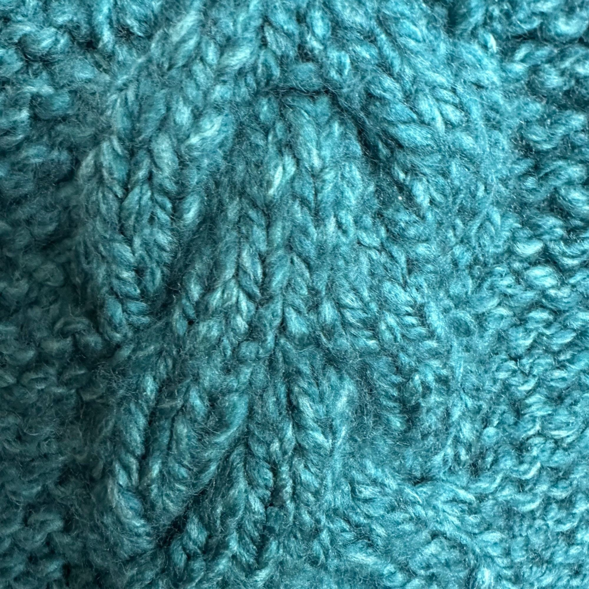 Other ⭐Silky Hand-Knit Teal Blue Cat Ear Earflap Winter Beanie Hat Size ONE SIZE - 7 Thumbnail