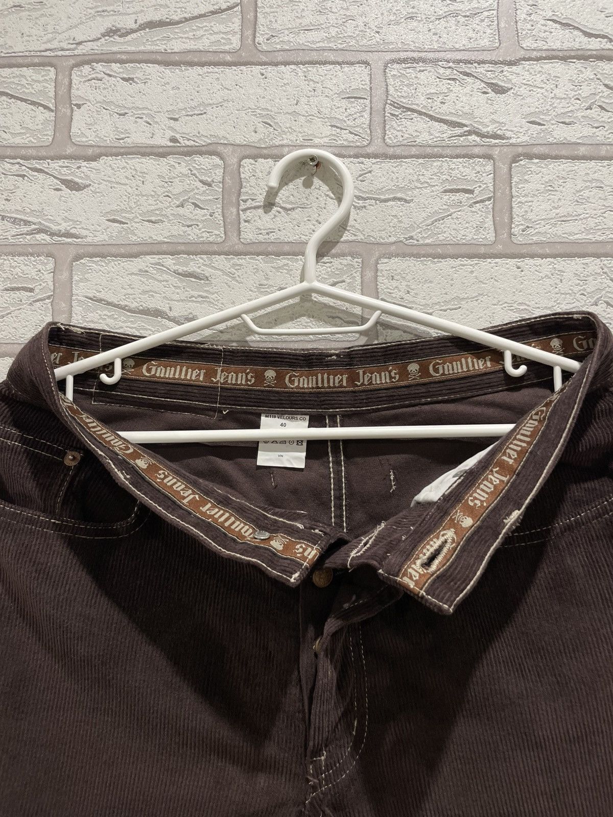 Jean Paul Gaultier RARE Vintage 90s Jean Paul Gaultier Jeans Velvet Brown Pants Size US 30 / EU 46 - 16 Thumbnail