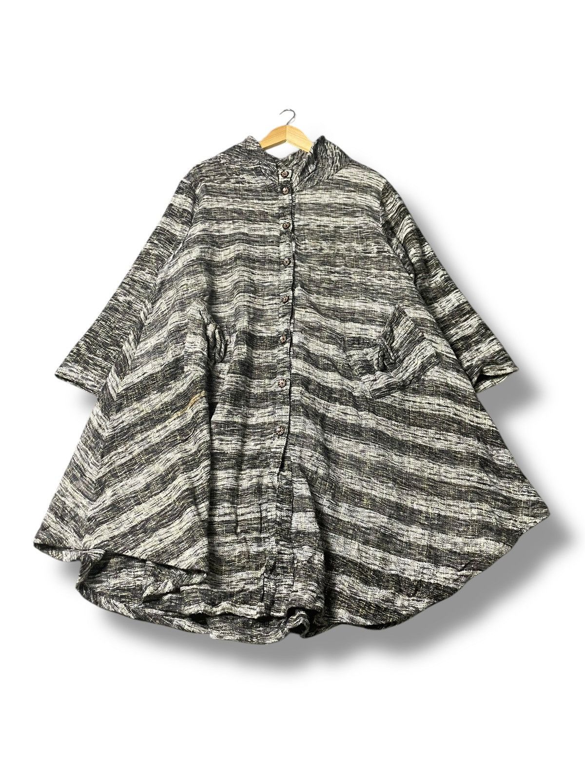 Japanese Brand × Vintage Japanese Brand Striped Flare Long Jacket (56) Size US L / EU 52-54 / 3 - 4 Thumbnail