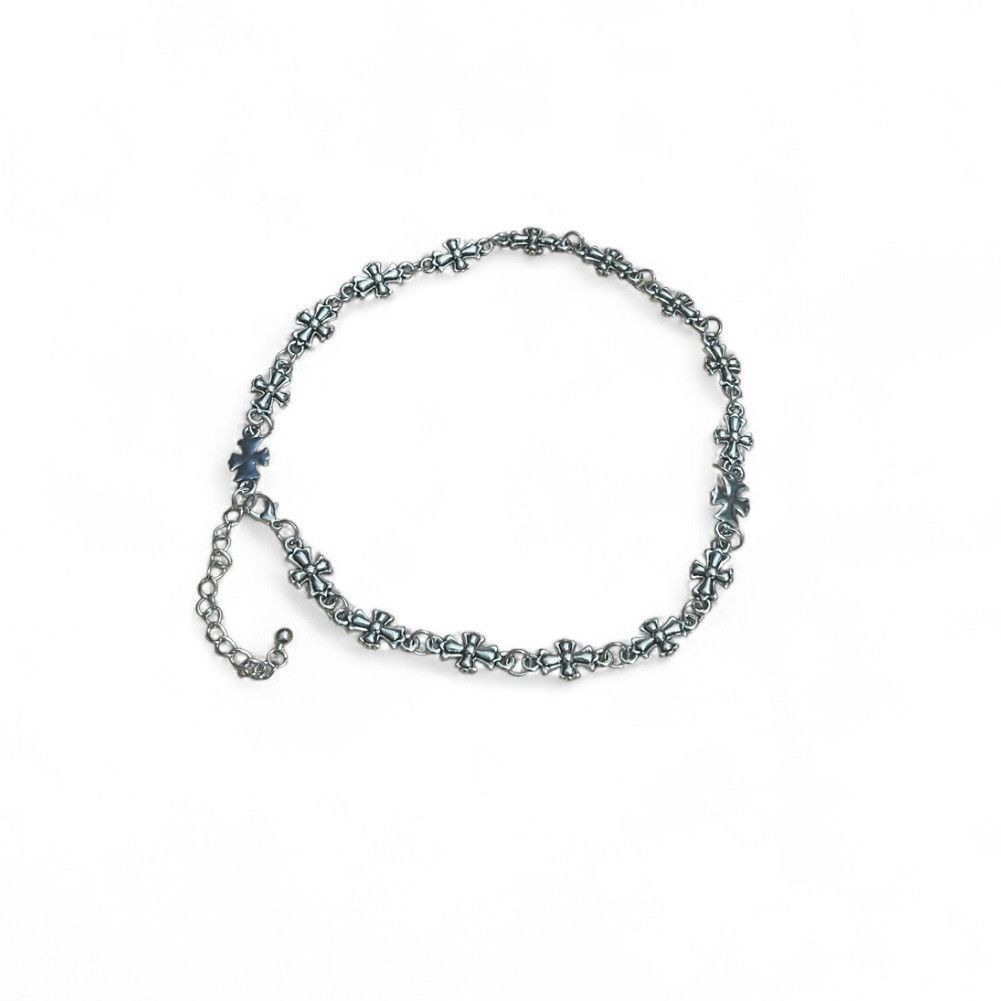 Japanese Brand Chrome Style Goth Silver Necklace Hearts Streetwear Diamond Size ONE SIZE - 1 Thumbnail