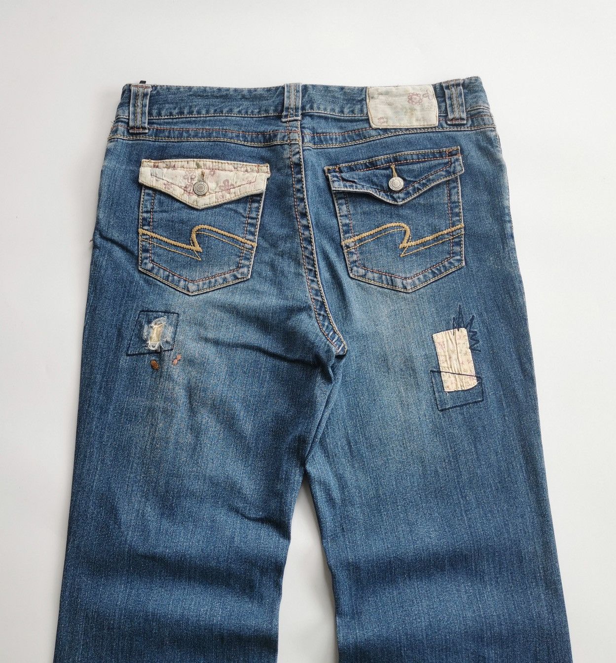Japanese Brand Bootcut Playchess Japan Reworked Distressed Jeans Size US 33 - 5 Thumbnail