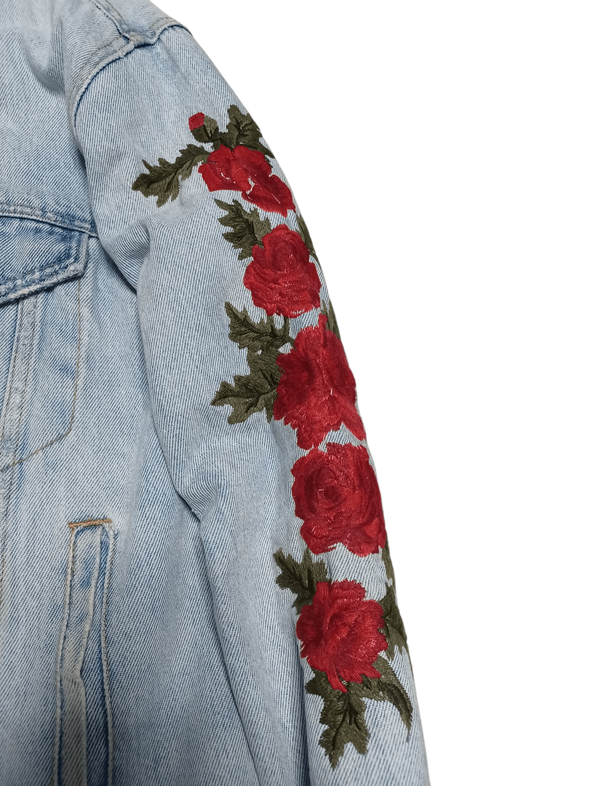 LEVIS FIRE EMBROIDERED FLOWERS JAPANESE LEVIS DENIM JACKET
