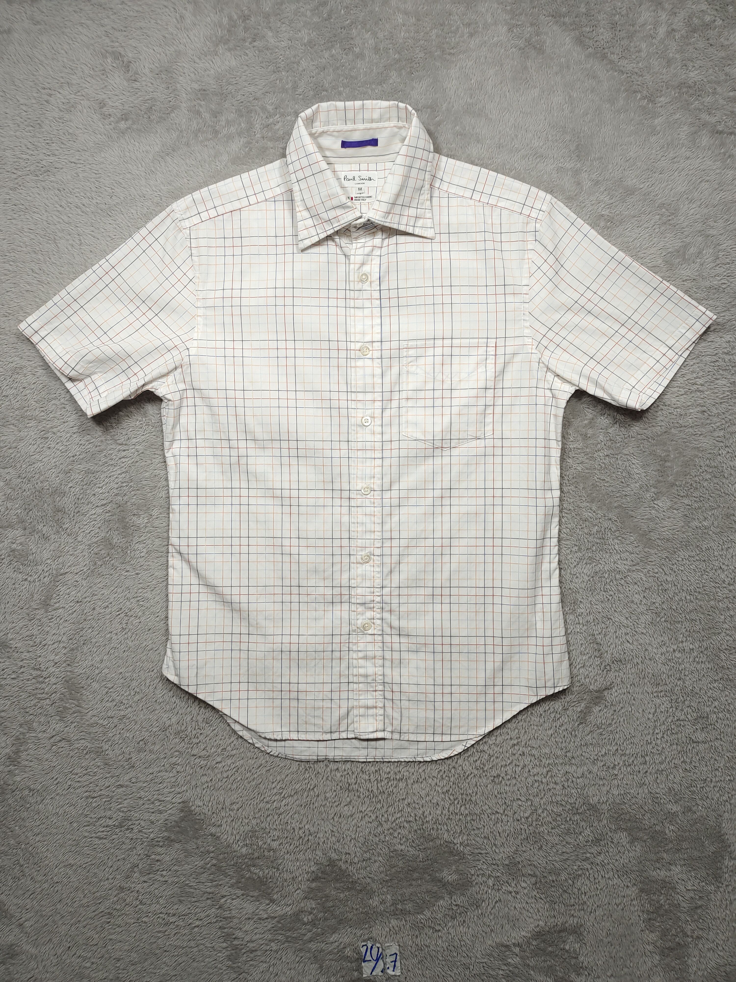 Designer PAUL SMITH BUTTON UP MULTICOLOR CHECKERD SHORT SLEEVE SHIRT Size US M / EU 48-50 / 2 - 1 Thumbnail