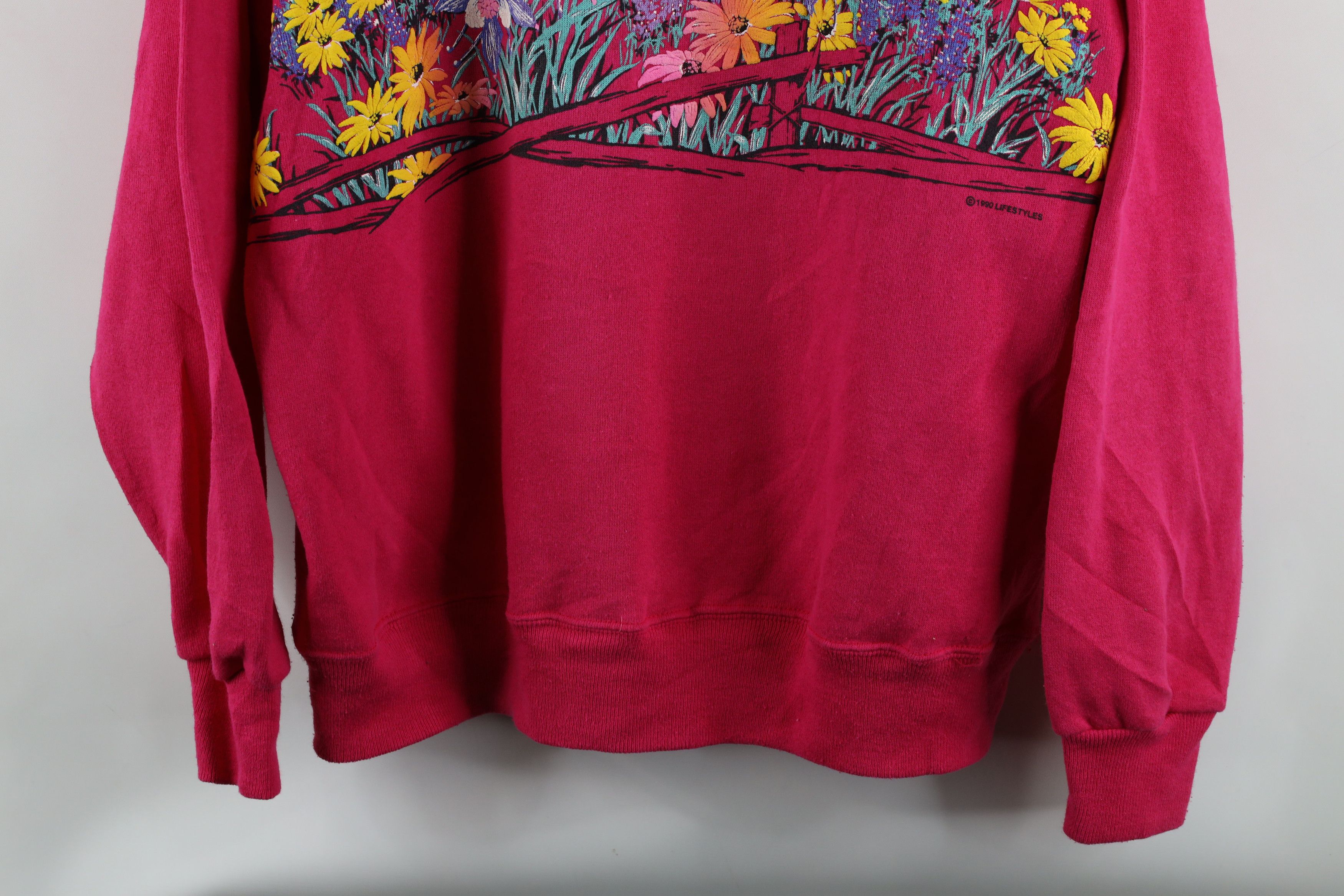 Vintage Vintage 90s Streetwear Island Flower Collared Sweatshirt USA Size L / US 10 / IT 46 - 3 Thumbnail