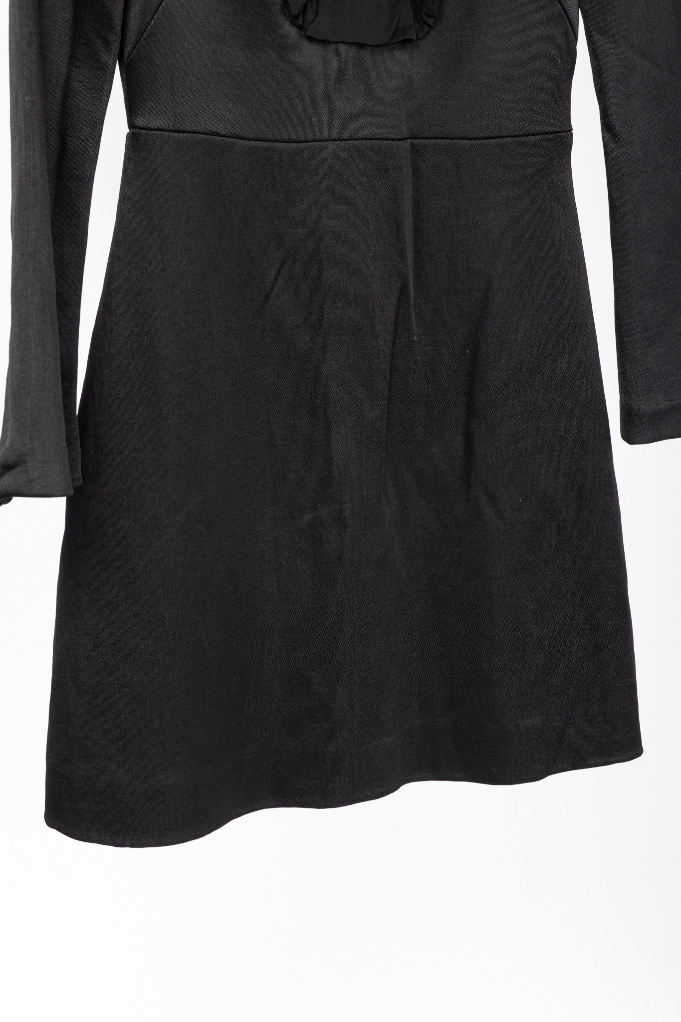 Sandro Sandro AW/17 Black Frilled-Trims Woven Mini Dress Size M / US 6-8 / IT 42-44 - 7 Thumbnail