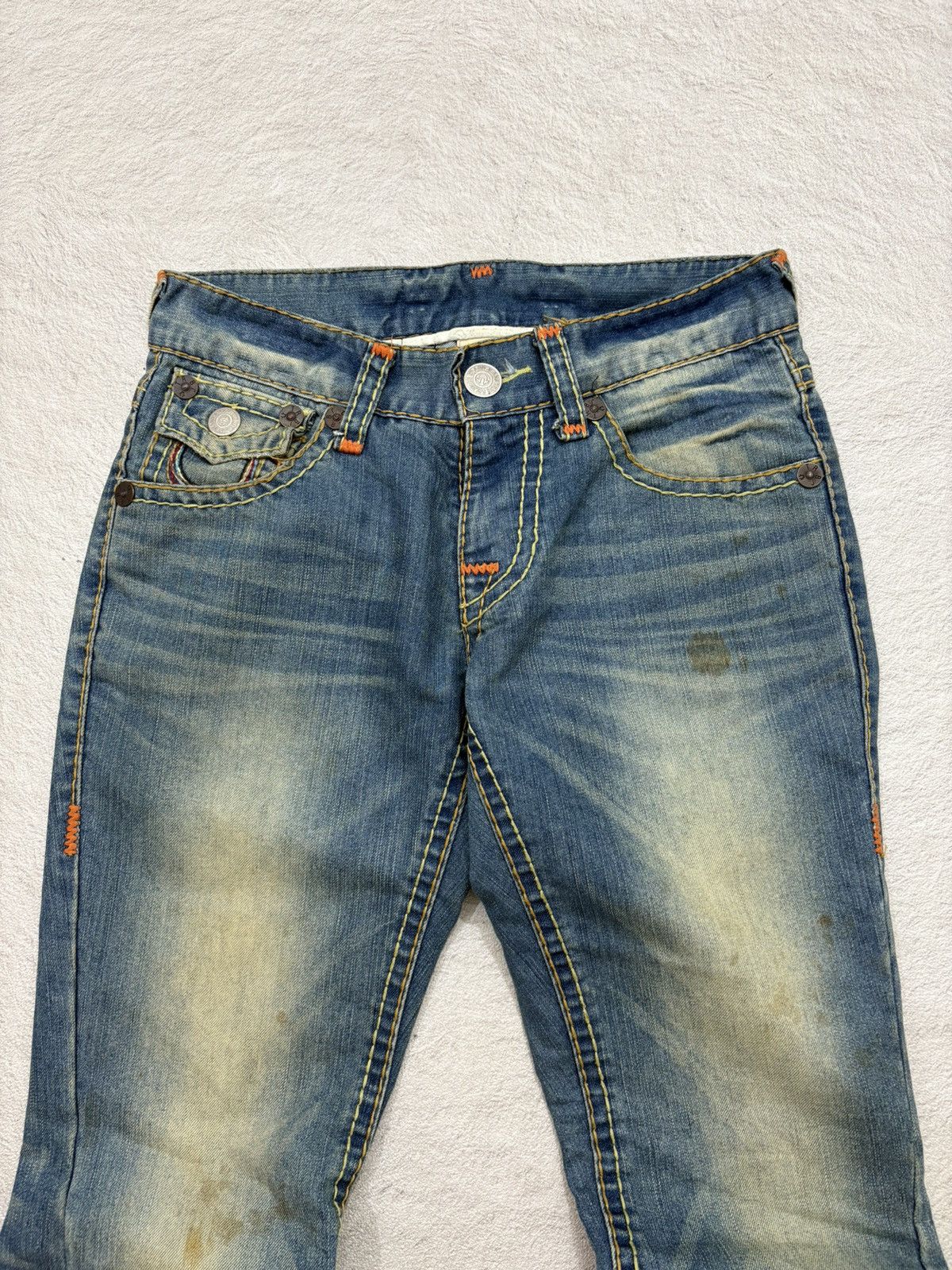 Japanese Brand 00s True Religion Joey Flare Denim Stonewash Y2K USA Size US 30 / EU 46 - 9 Thumbnail