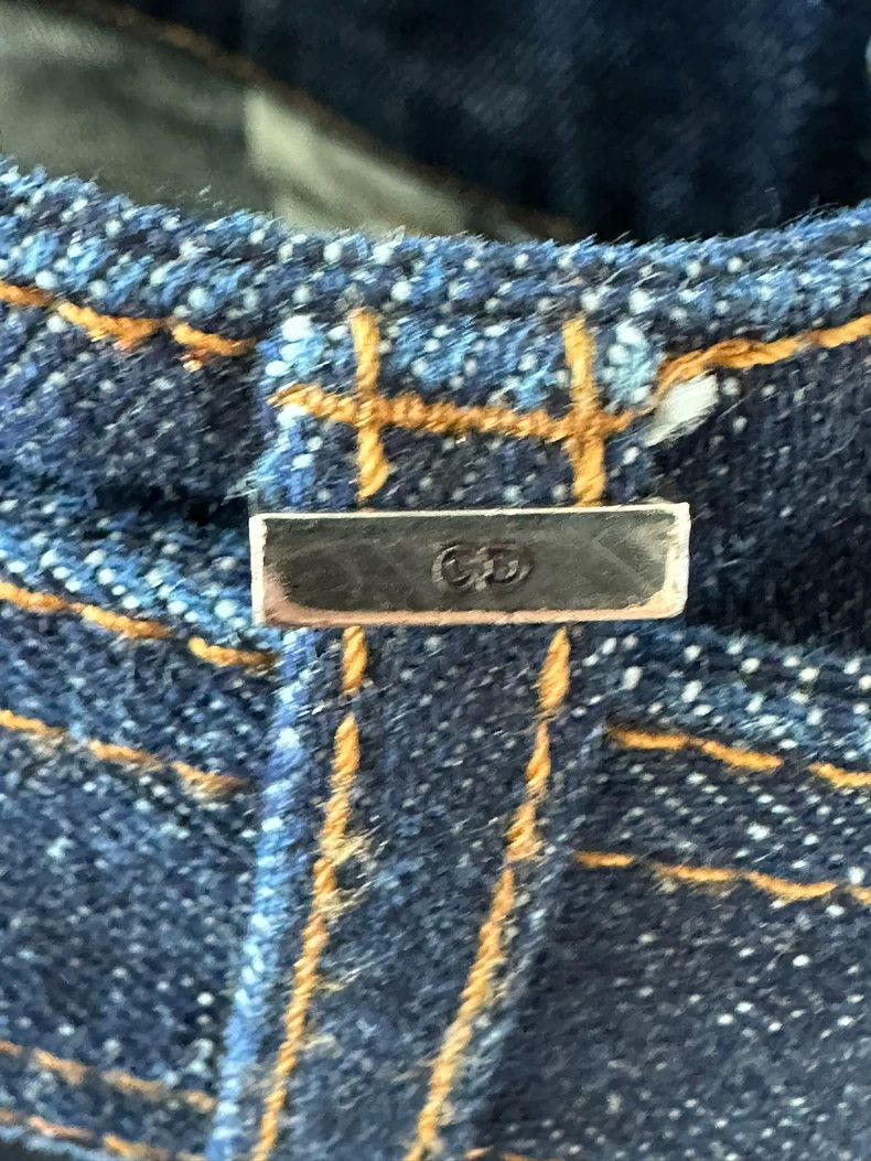Dior Dior Blue little bee embroidered denim strap skirt Size XS / US 0-2 / IT 36-38 - 4 Thumbnail