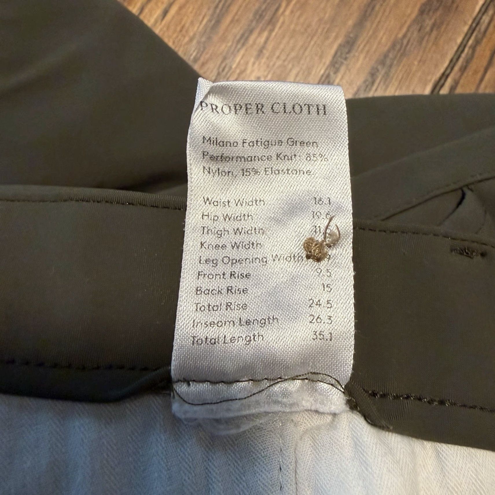 Vintage Proper Cloth Milano Fatigue Performance Knit Pants 35X26 Green Size US 35 - 6 Thumbnail