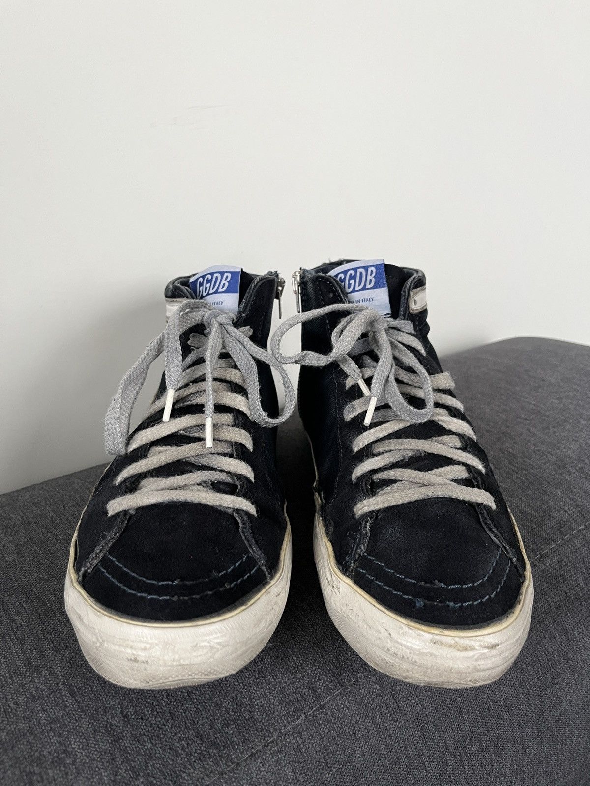 Golden Goose Golden Goose Slide Distressed Hi-top Sneakers Size US 7 / EU 40 - 16 Thumbnail