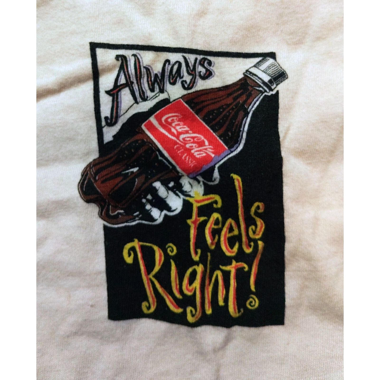 Vintage VINTAGE Coca-Cola Shirt Coca-Cola Logo AOP Double-Sided Crew Neck Short Sleeve Size Large Men T-Shirt 90s 80s USA White Cotton Knit 1990-1999 Mens Size US L / EU 52-54 / 3 - 4 Thumbnail