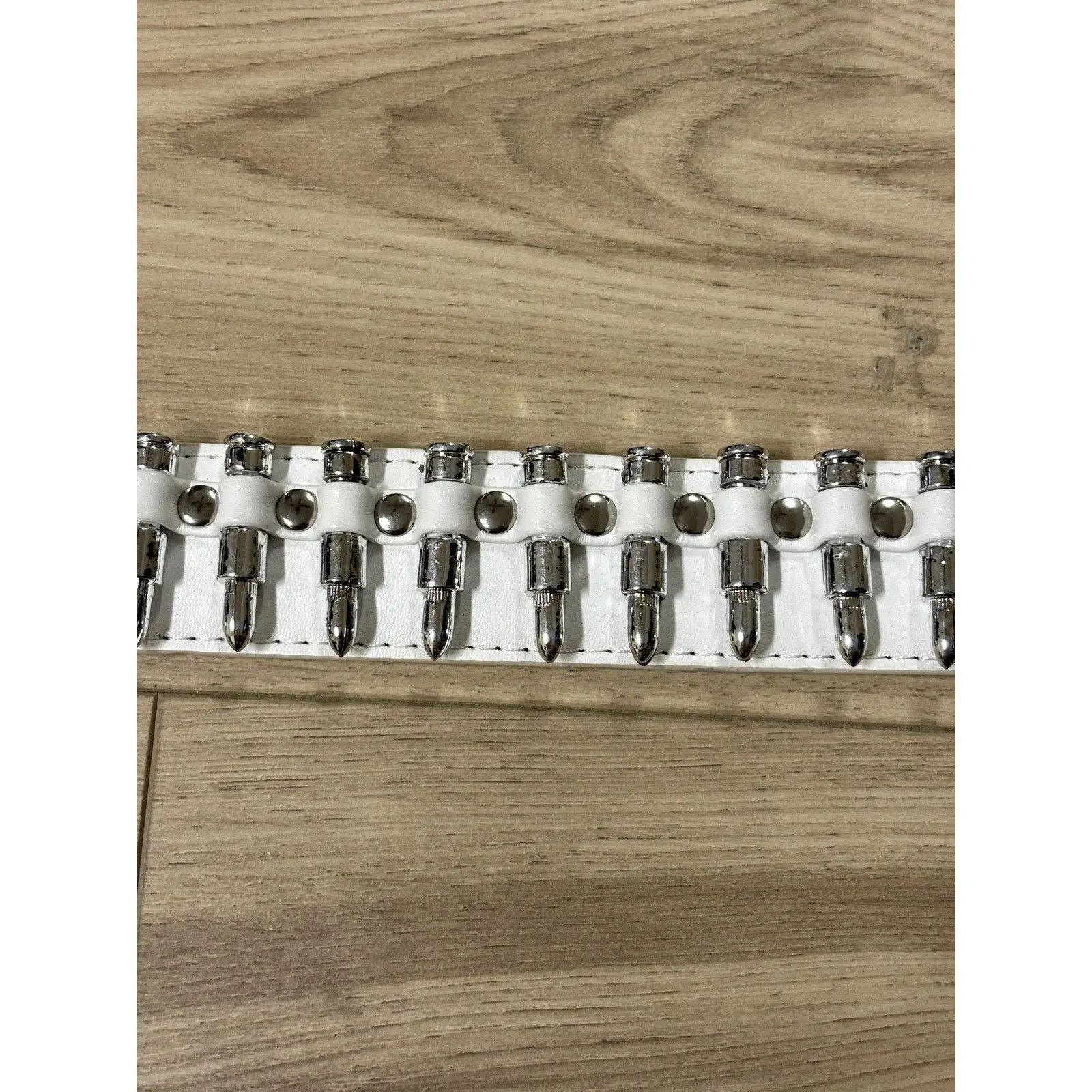 Japanese Brand × Vintage White Bullet studded belt Size 30 - 3 Thumbnail