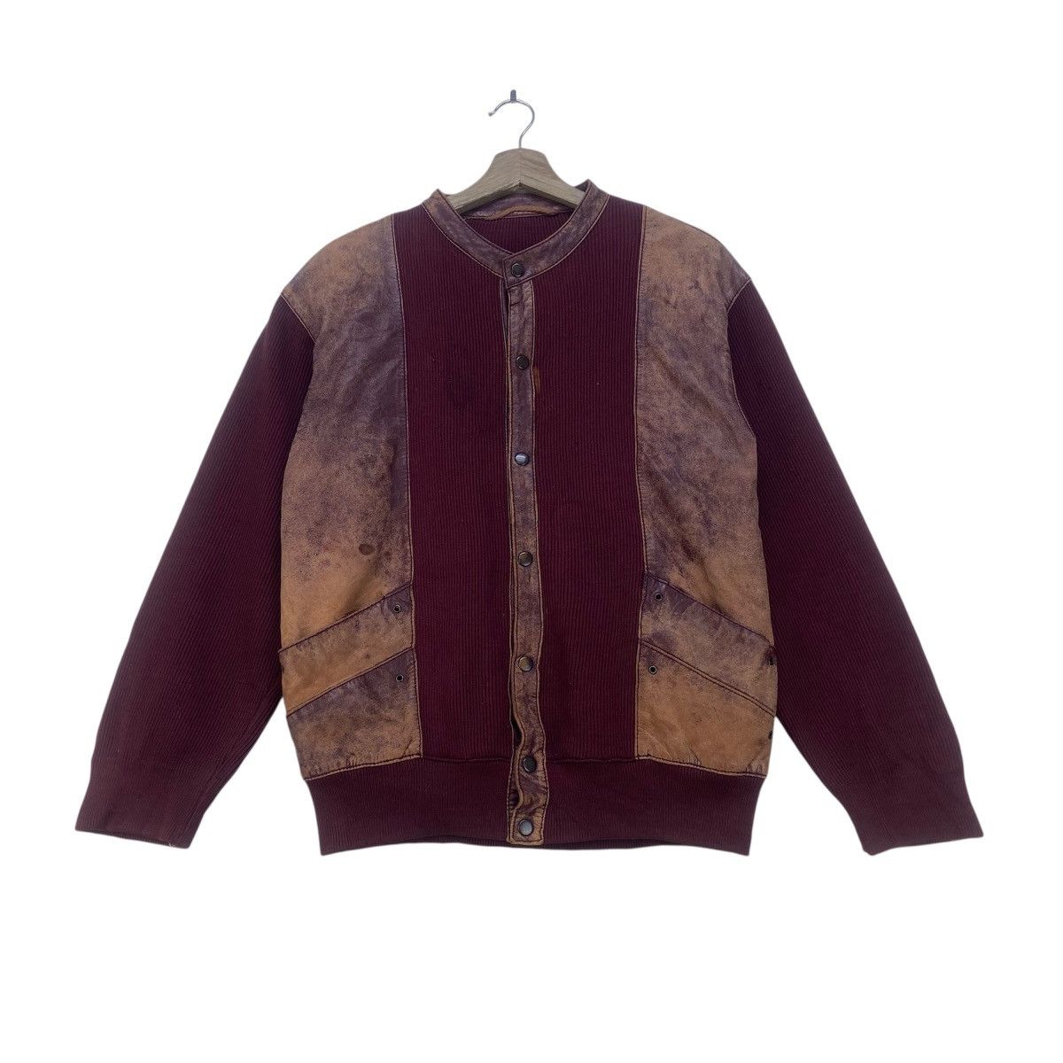 Vintage Vintage 80s Lainez Madrid Leather + Knit Jacket Size US S / EU 44-46 / 1 - 1 Thumbnail