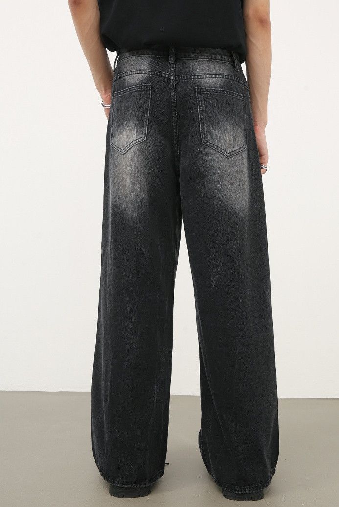 Japanese Brand × Jean Men's black lightning pattern vintage washed jeans Size US 32 / EU 48 - 2 Thumbnail