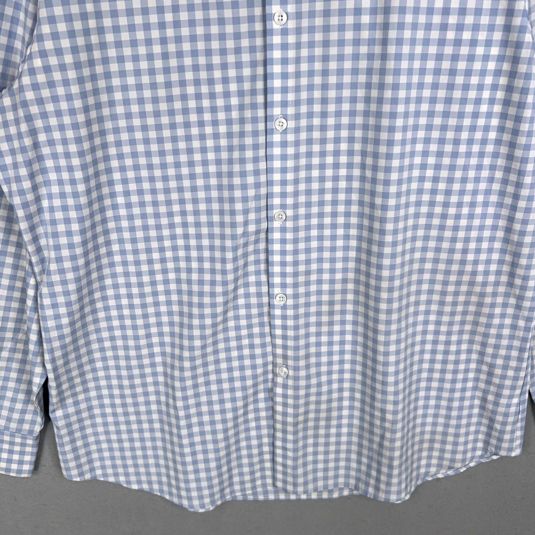 Mizzen+Main Mizzen Main Shirt Mens 2XL Blue White Gingham Stretch Trim Fit Button Up Preppy Size US XXL / EU 58 / 5 - 3 Thumbnail