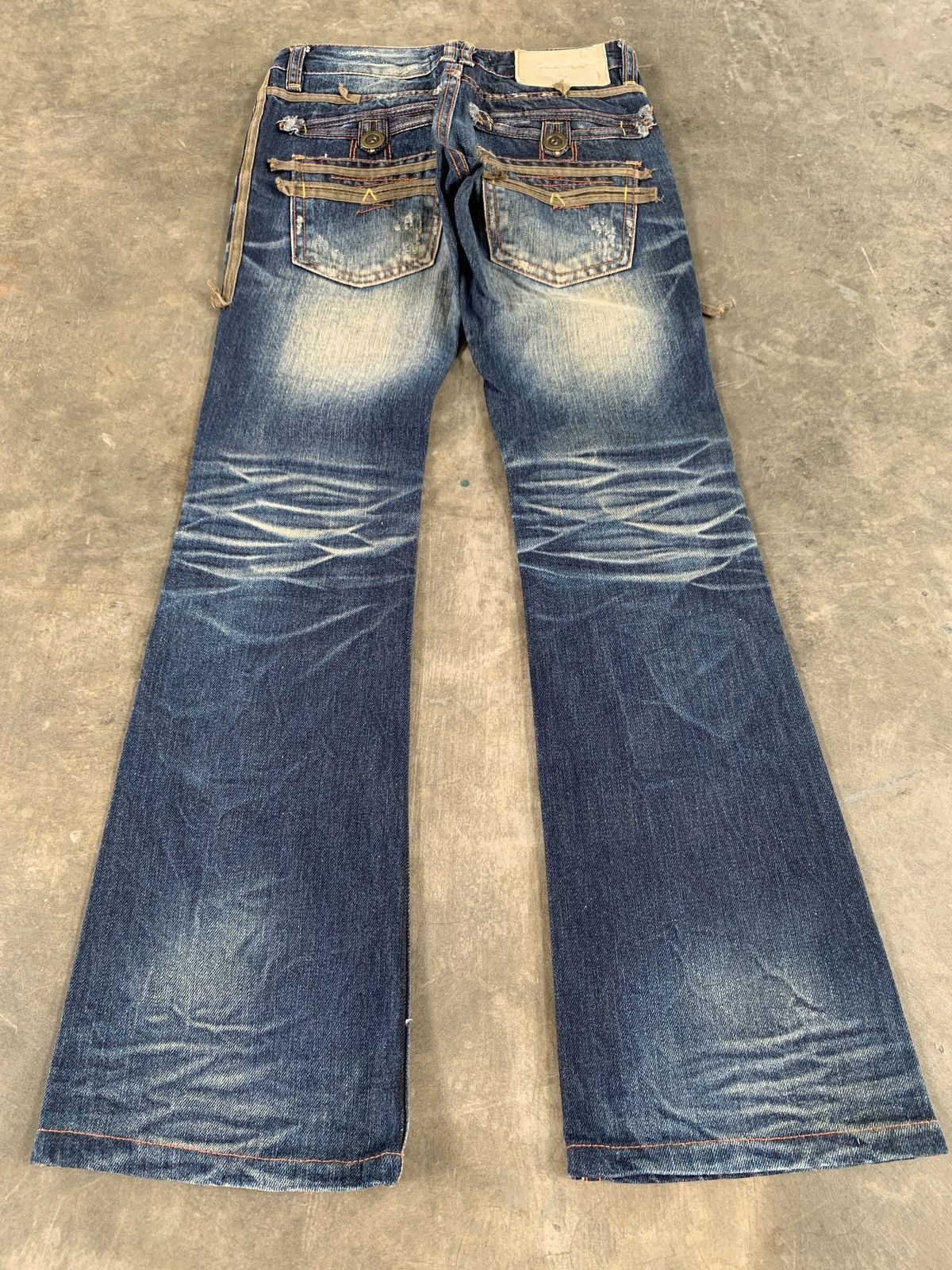 Japanese Brand Lolita whiskered boot cut flare jeans Size 28" / US 6 / IT 42 - 2 Thumbnail