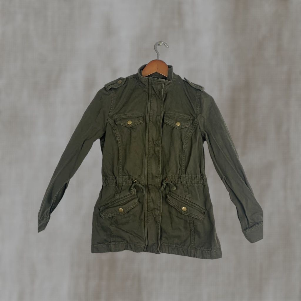 Lucky Brand Lucky Brand Womens XS Army Green Full Zip Military Cinched Waist Jacket Size XS / US 0-2 / IT 36-38 - 1 Thumbnail