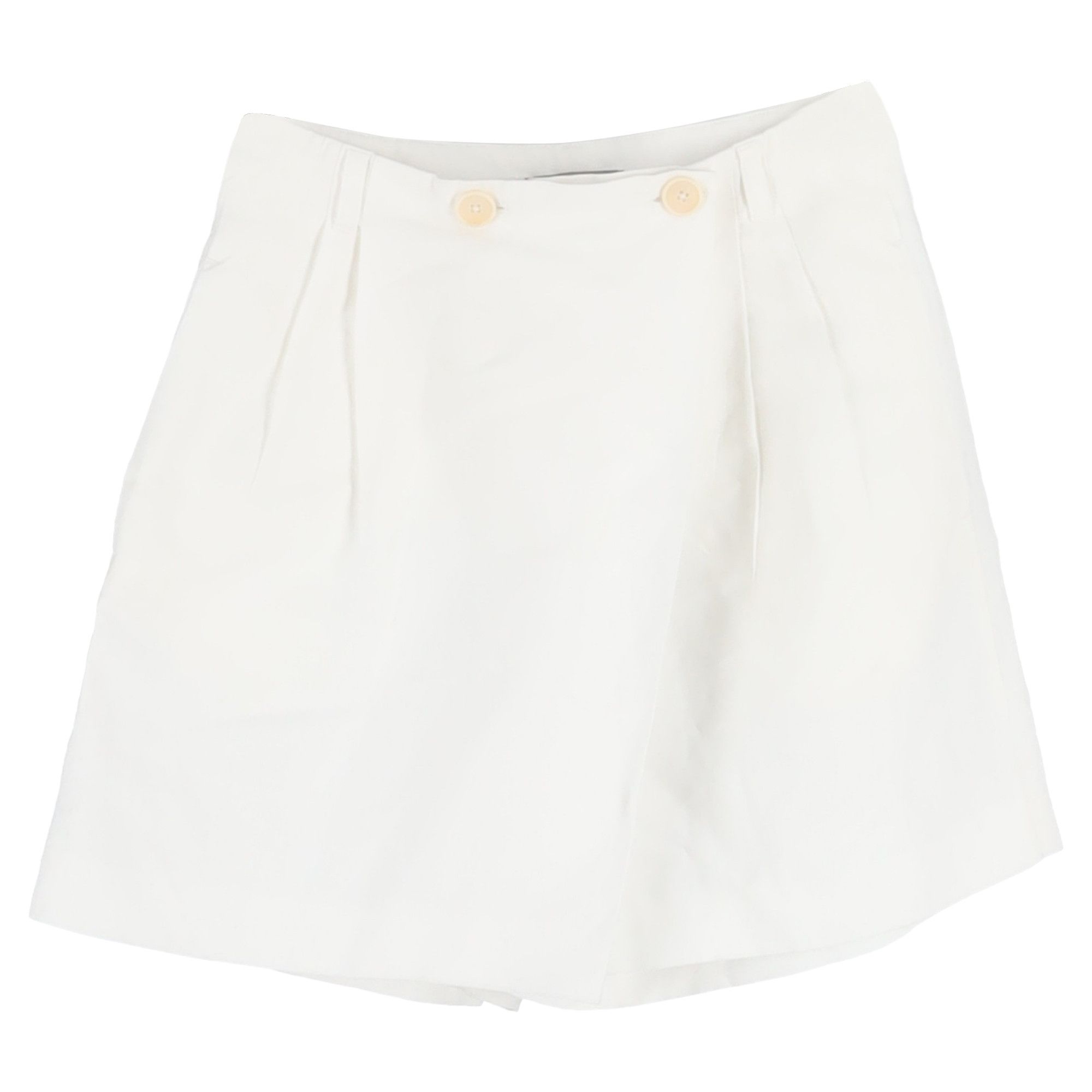 Bottega Veneta Bottega Veneta High-Rise Mini Skort in White Linen Size 26" / US 2 / IT 38 - 1 Thumbnail