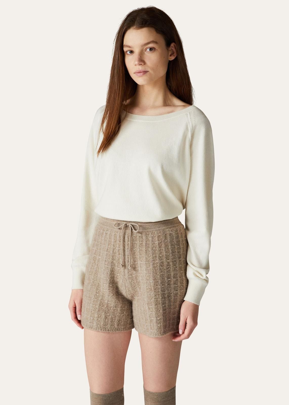 Loro Piana o1srvl11e1125 FAN1849 Cocooning Wideneck Sweater in White Size S / US 4 / IT 40 - 2 Thumbnail