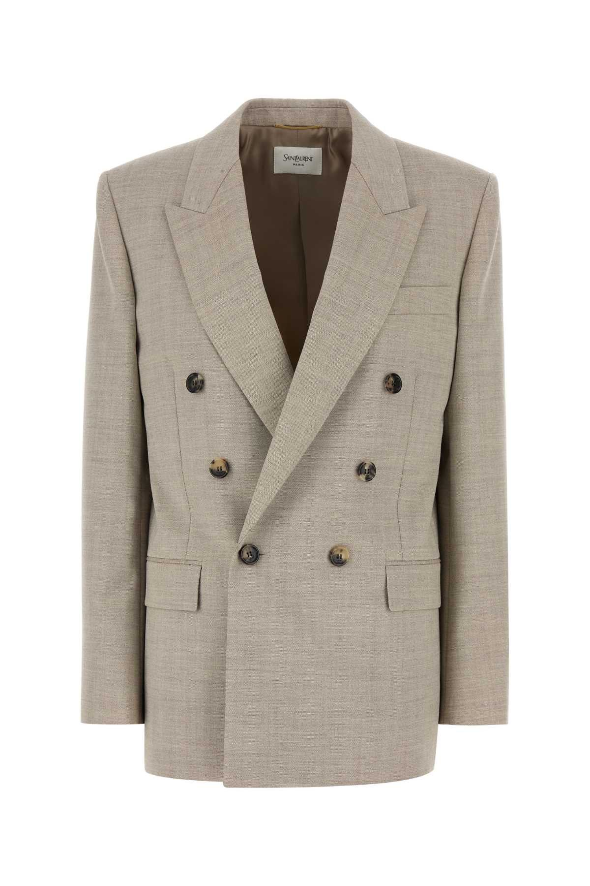 Saint Laurent Paris Cappuccino Wool Blazer Size L / US 10 / IT 46 - 1 Thumbnail