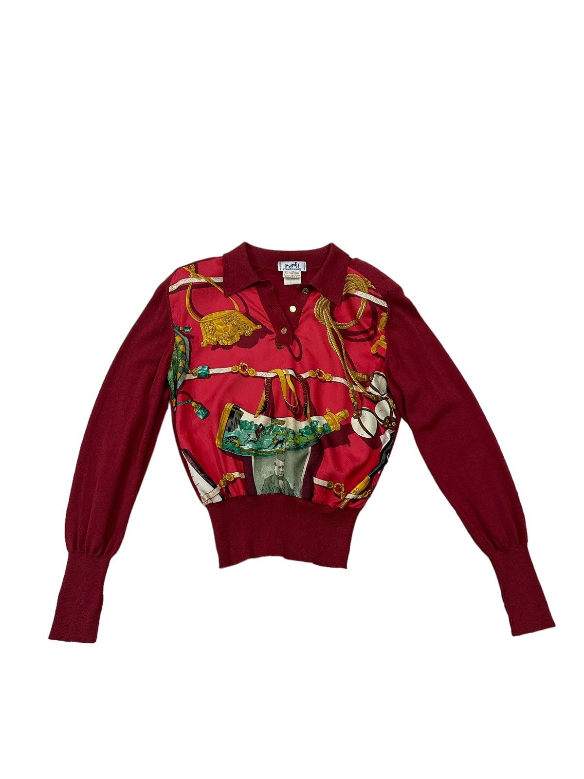 RARE VINTAGE HERMES SILK KNIT CARDIGAN