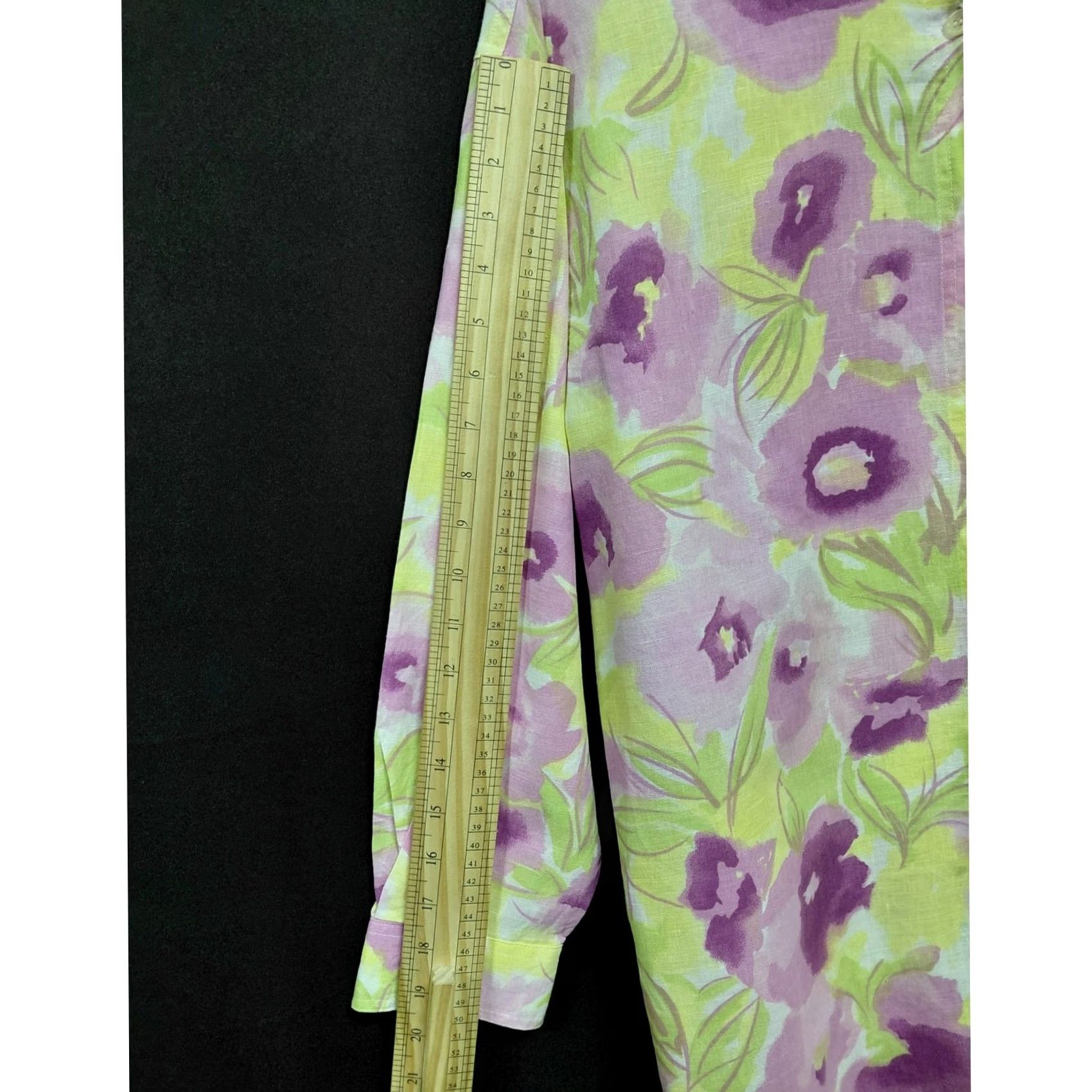 Vintage harvé benard by benard holtzman Linen Blend Floral Button Front Shirt Women’s Size M / US 6-8 / IT 42-44 - 7 Thumbnail