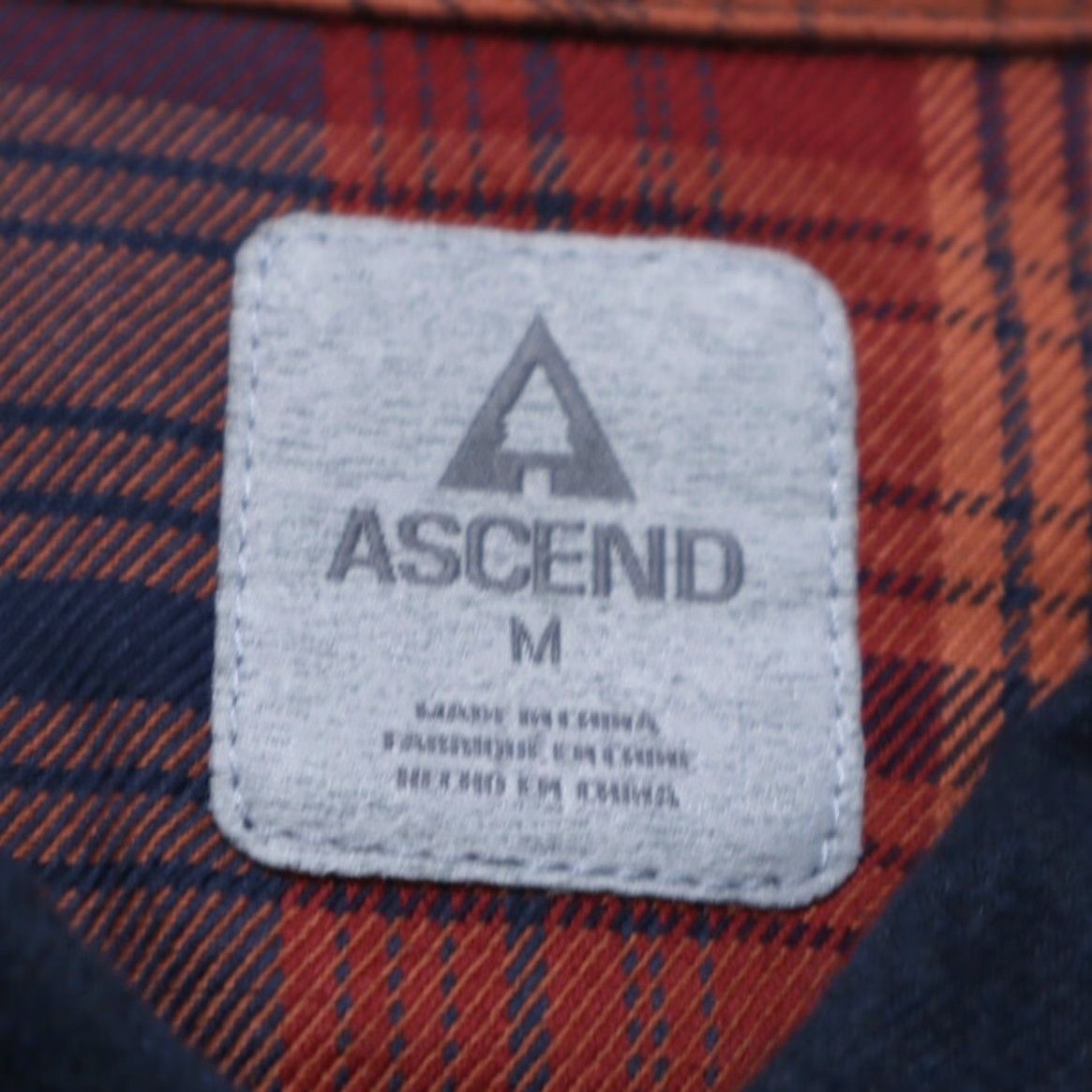 ASCENO Ascend Shirt Navy Blue Colorblock Long Sleeve Women's M Flip Cuff Flannel Basic Colorblock Navy Blue Women M Long Sleeve Shirt Size M / US 6-8 / IT 42-44 - 5 Thumbnail
