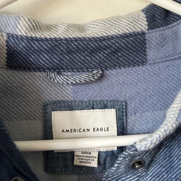 American Eagle Outfitters American Eagle Blue Flannel Size S / US 4 / IT 40 - 3 Thumbnail