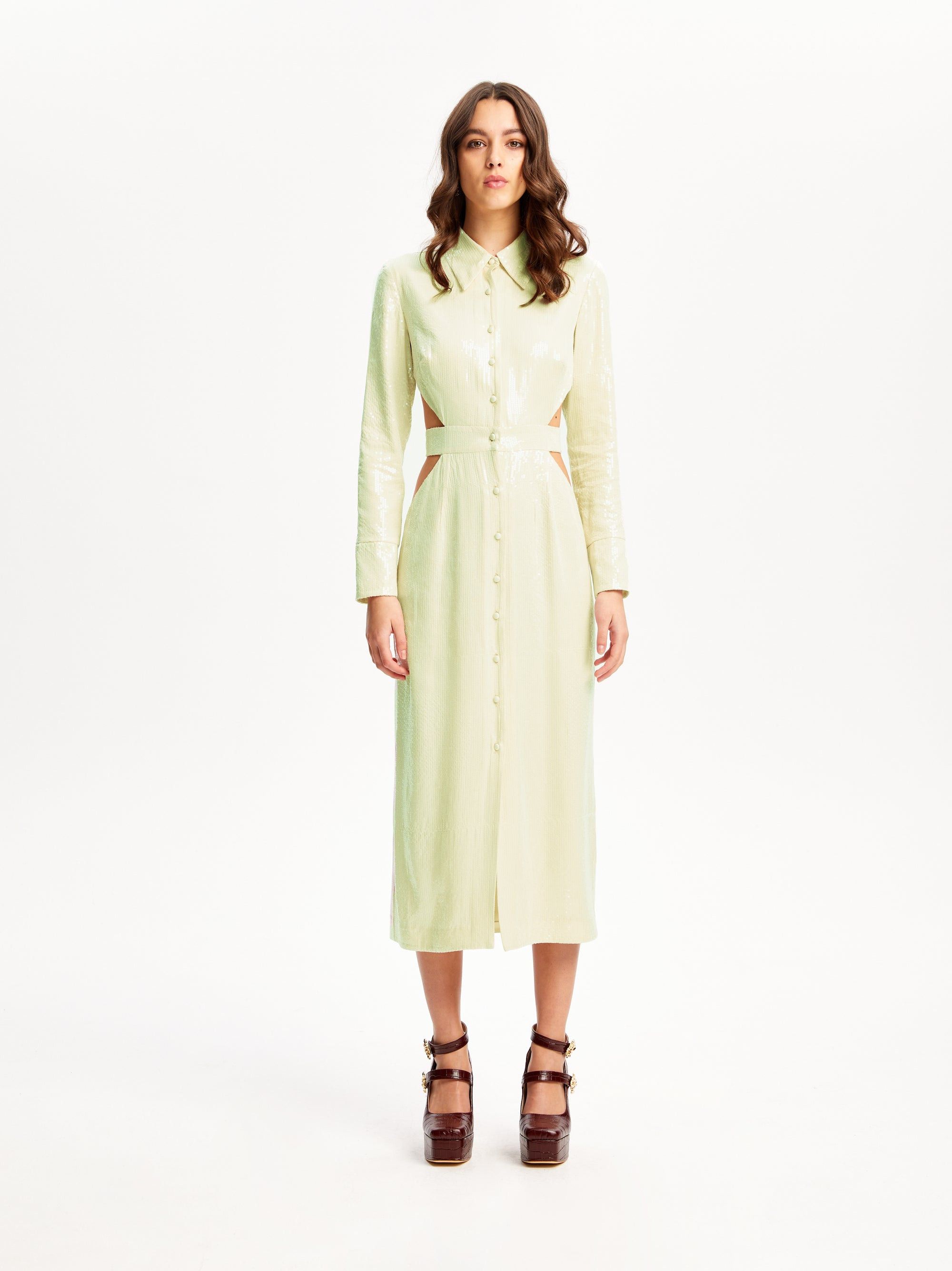 image of Alice Mccall Night Sky Trench in Lime, Women's (Size Small)