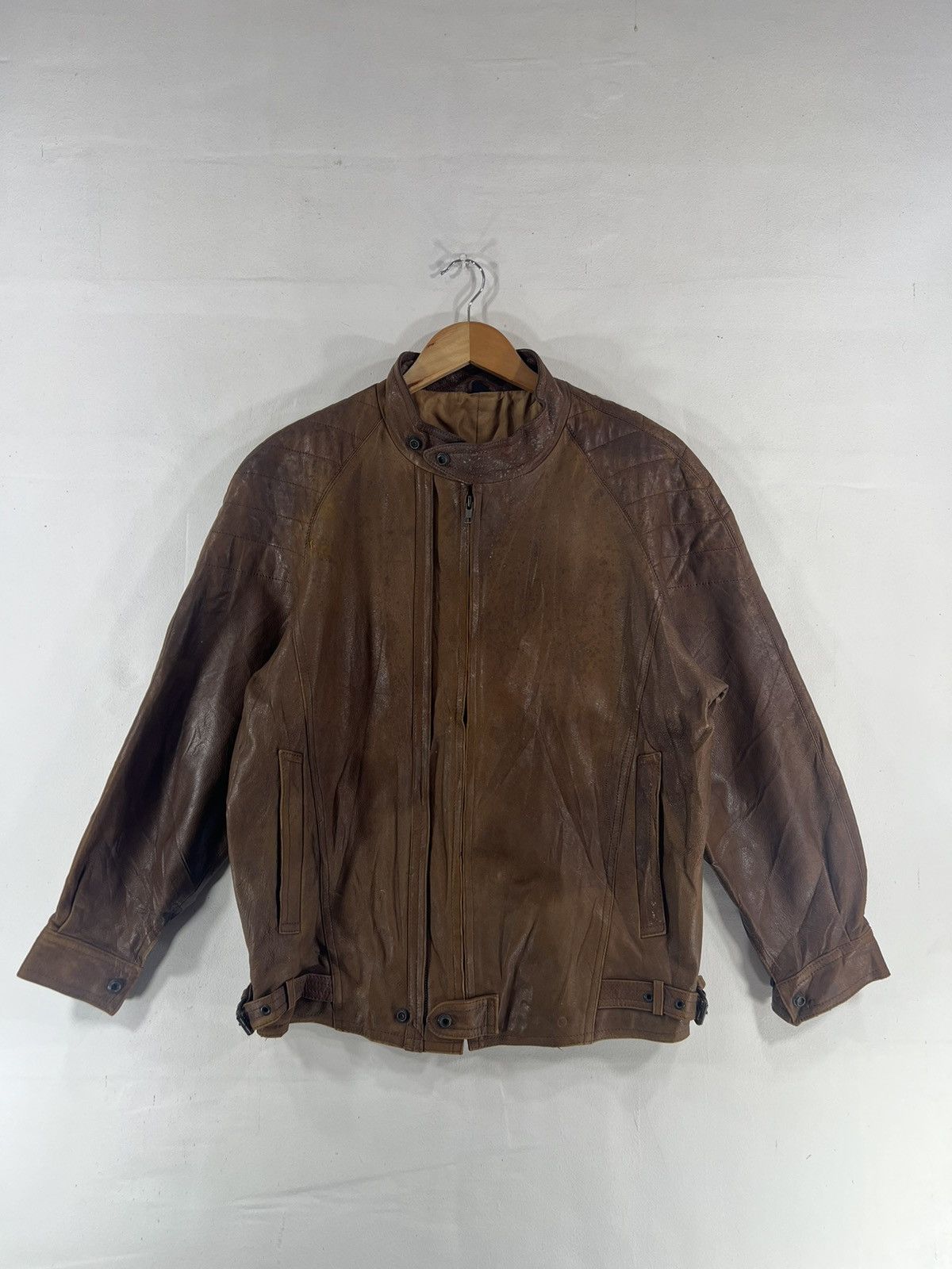Genuine Leather × Vintage Vintage Rare Design Leather Jacket Size US L / EU 52-54 / 3 - 1 Thumbnail