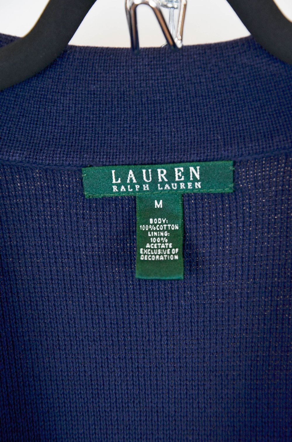 Lauren Ralph Lauren × Vintage Ralph Lauren Women’s Navy Blue Knit Blazer Embroidered - M Size M / US 6-8 / IT 42-44 - 7 Thumbnail