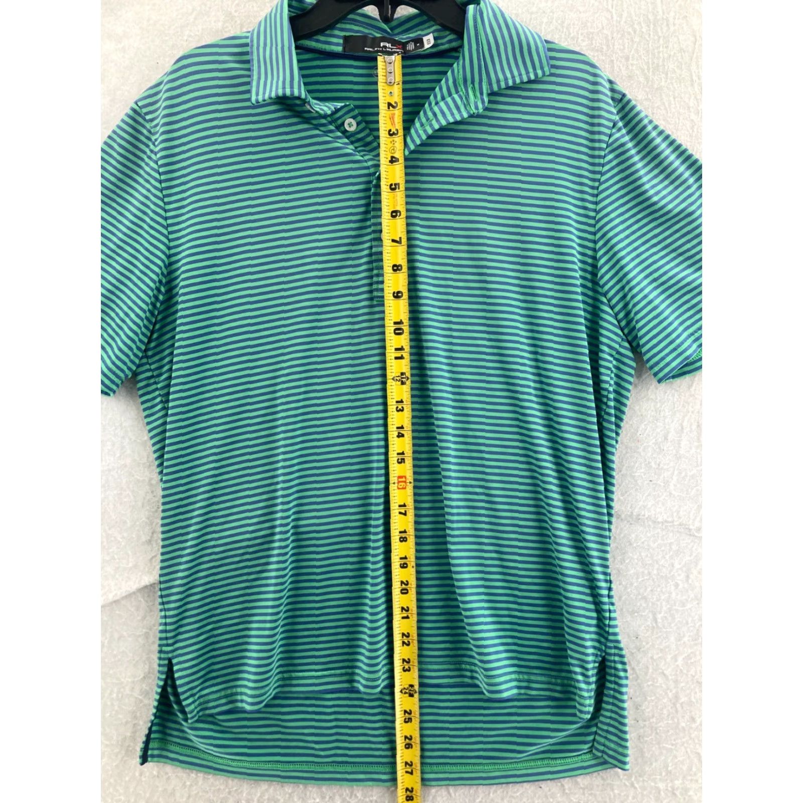 Vintage RLX Shirt Mens Medium Striped Blue Green Polo Golf RLX Polo Shirt Size US M / EU 48-50 / 2 - 3 Thumbnail