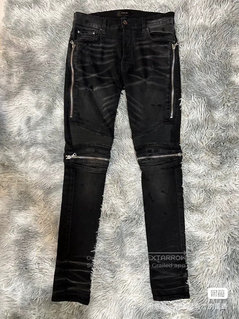 Amiri Amiri Size 31 Washed black destroyed jeans Size US 31 - 1 Thumbnail